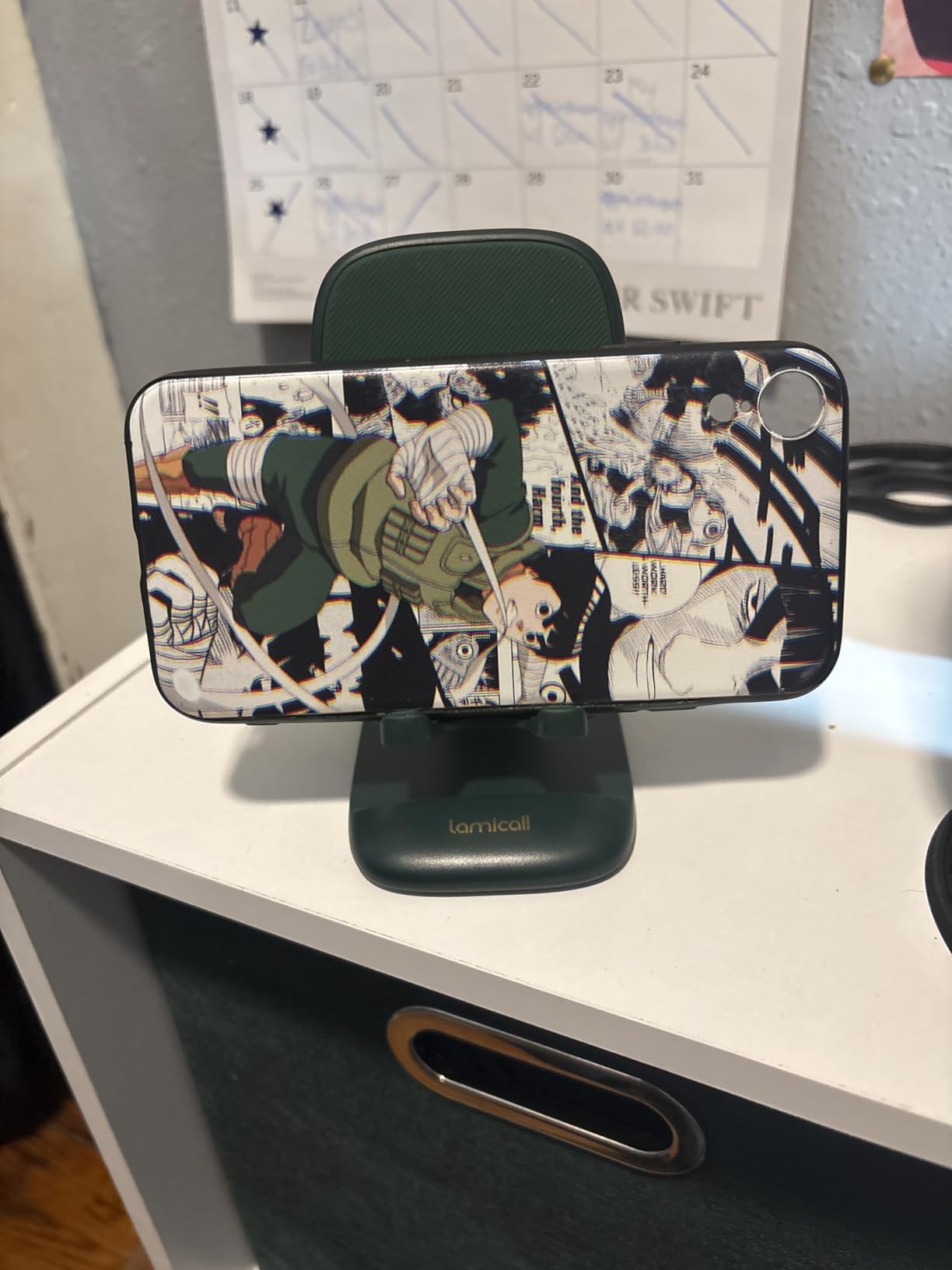 Lamicall Cell Phone Stand for Desk - [Height Adjustable] Foldable Mobile Phone Holder, Portable Stand for iPhone 17 16 15 14 13 12 11 Pro Max Plus Air, Galaxy S25, Telephone, Office Gift Accessories - Customer Photo 1
