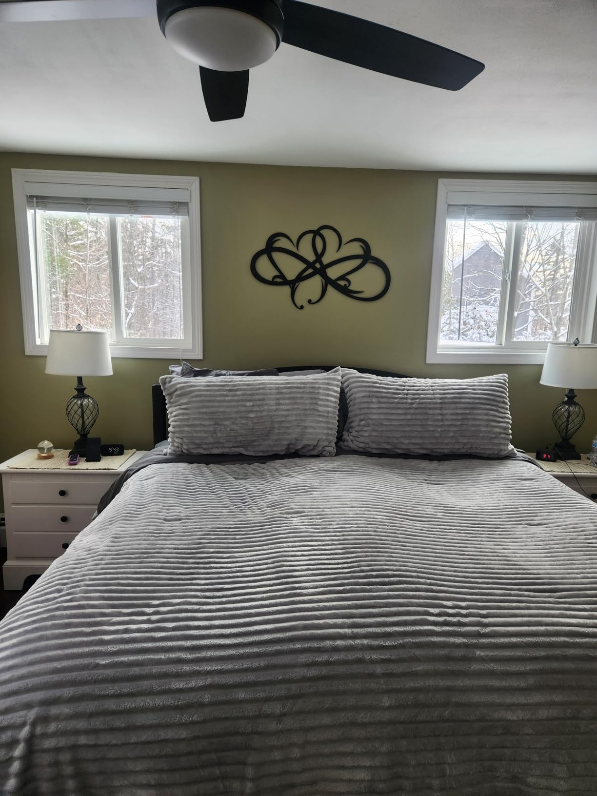 Flannel Sheets Warm and Cozy Deep Pocket Breathable All Season Bedding Set with Fitted, Flat and Pillowcases, Queen, Gray - Customer Photo 1