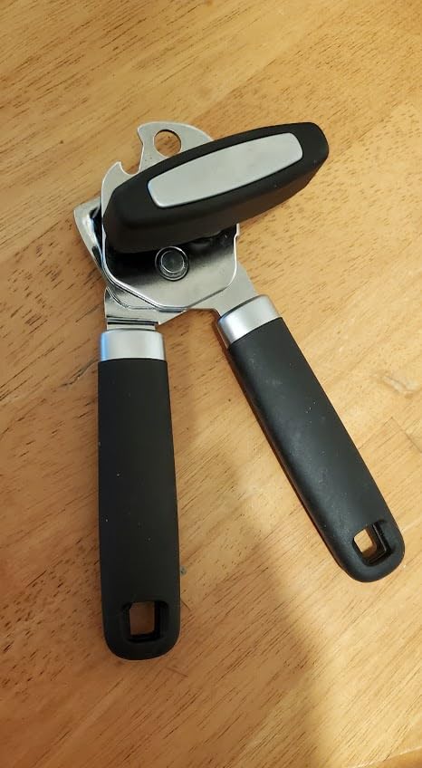 GORILLA GRIP Heavy Duty Stainless Steel Smooth Edge Manual Can Opener and Bottle Openers, Soft Comfortable Handle, Oversized Handheld Turn Knob, US Designed Multifunctional Kitchen Tool, Black - Customer Photo 2