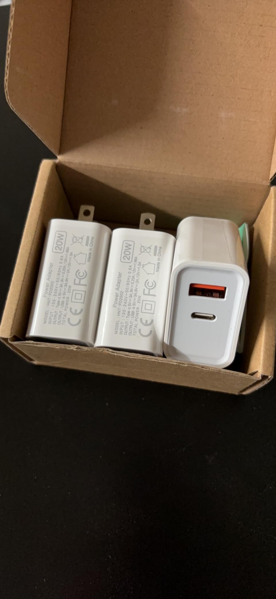 3 Pack USB C Wall Charger, 20W Durable Dual Port QC+PD 3.0 Power Adapter, Double Fast Plug Charging Block for iPhone 14/15/16/17 Pro/Pro Max/Plus, XS/XR/X, Watch Series 8/7 Cube - Customer Photo 2