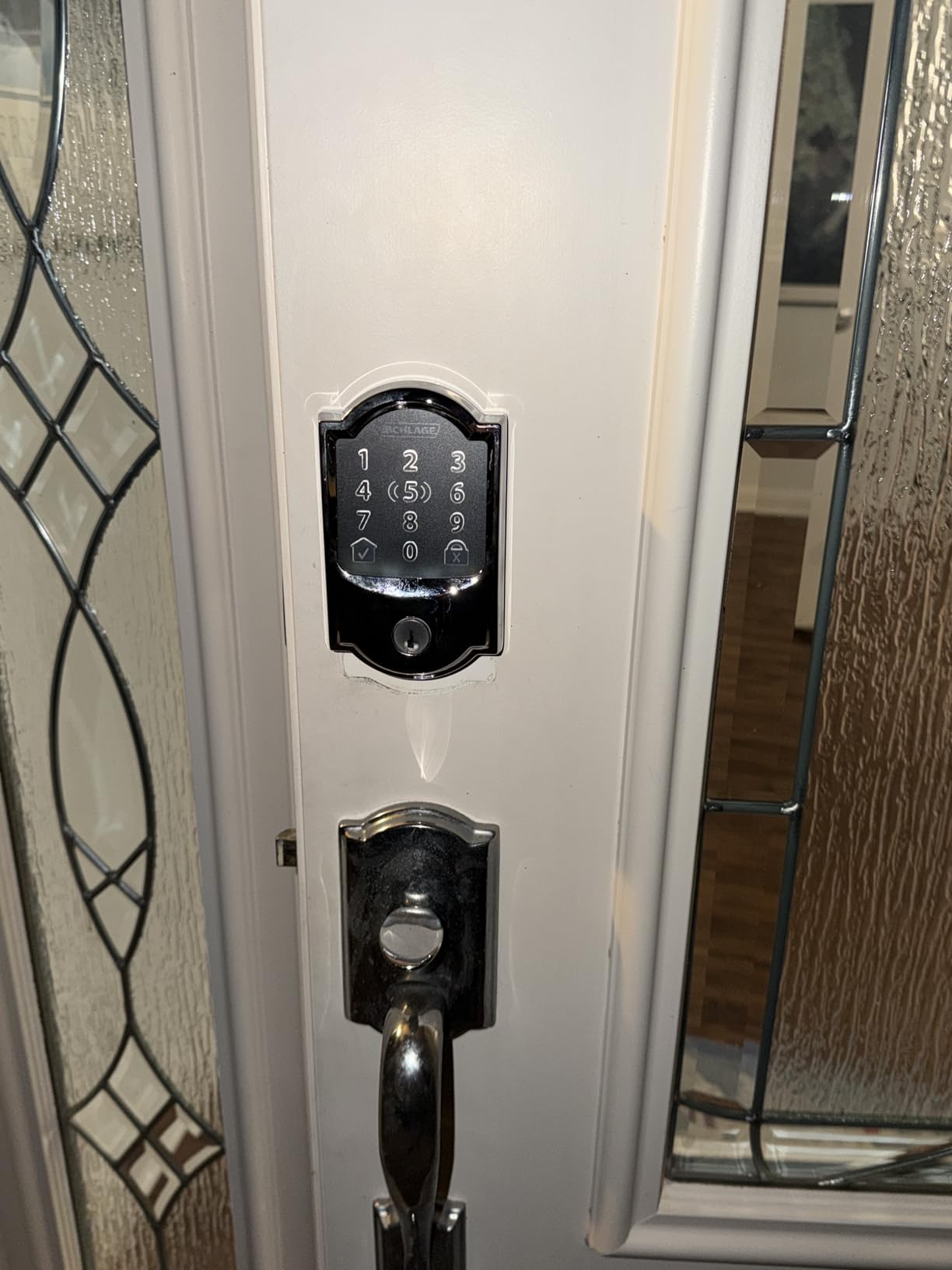 Schlage Encode Plus Smart Wi-Fi Lock for Front Door, Keyless Entry Deadbolt, Unlock with Apple Watch, Built-in WiFi and App Control, Easy Install, Alexa & Apple HomeKit Compatible, Matte Black - Customer Photo 2