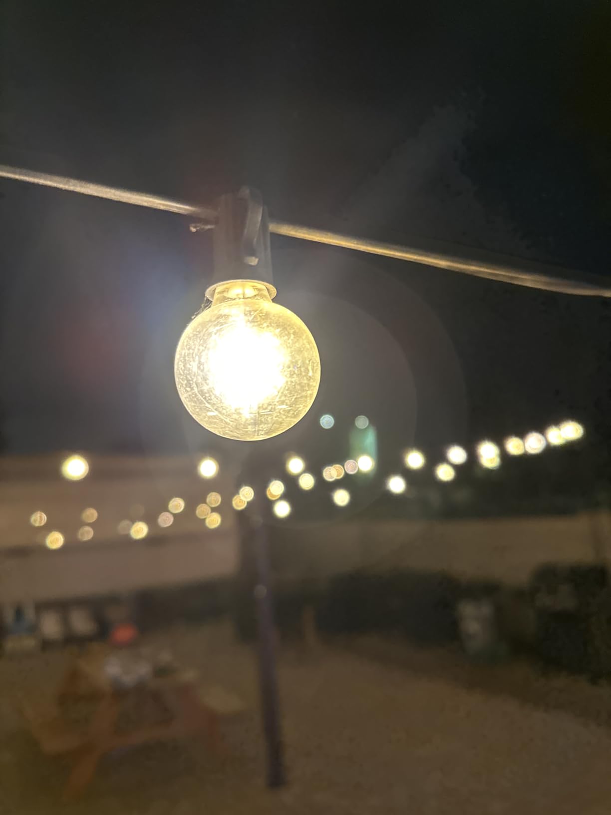 Brightown Outdoor String Lights, 50FT 25 G40 Bulbs Shatterproof Patio Lights, IP65 Waterproof Dimmable Hanging Connectable Globe LED Outdoor Lights for Backyard, Bistro, Porch, Deck, Balcony - Customer Photo 1