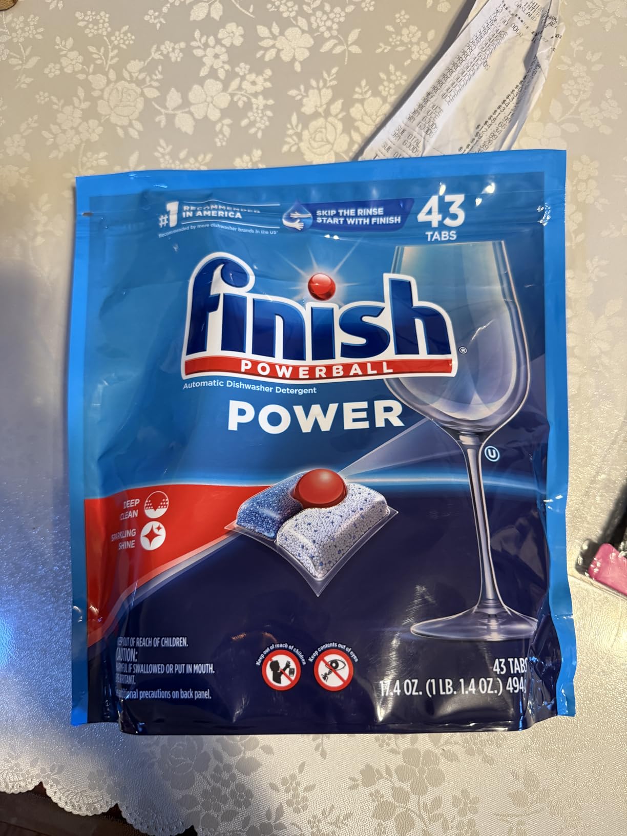 Finish Power Dishwasher Pods, No Pre-Rinse Dishwasher Detergent Soap for Deep Clean & Shine with Degreasing Power, 43 Count - Customer Photo 1