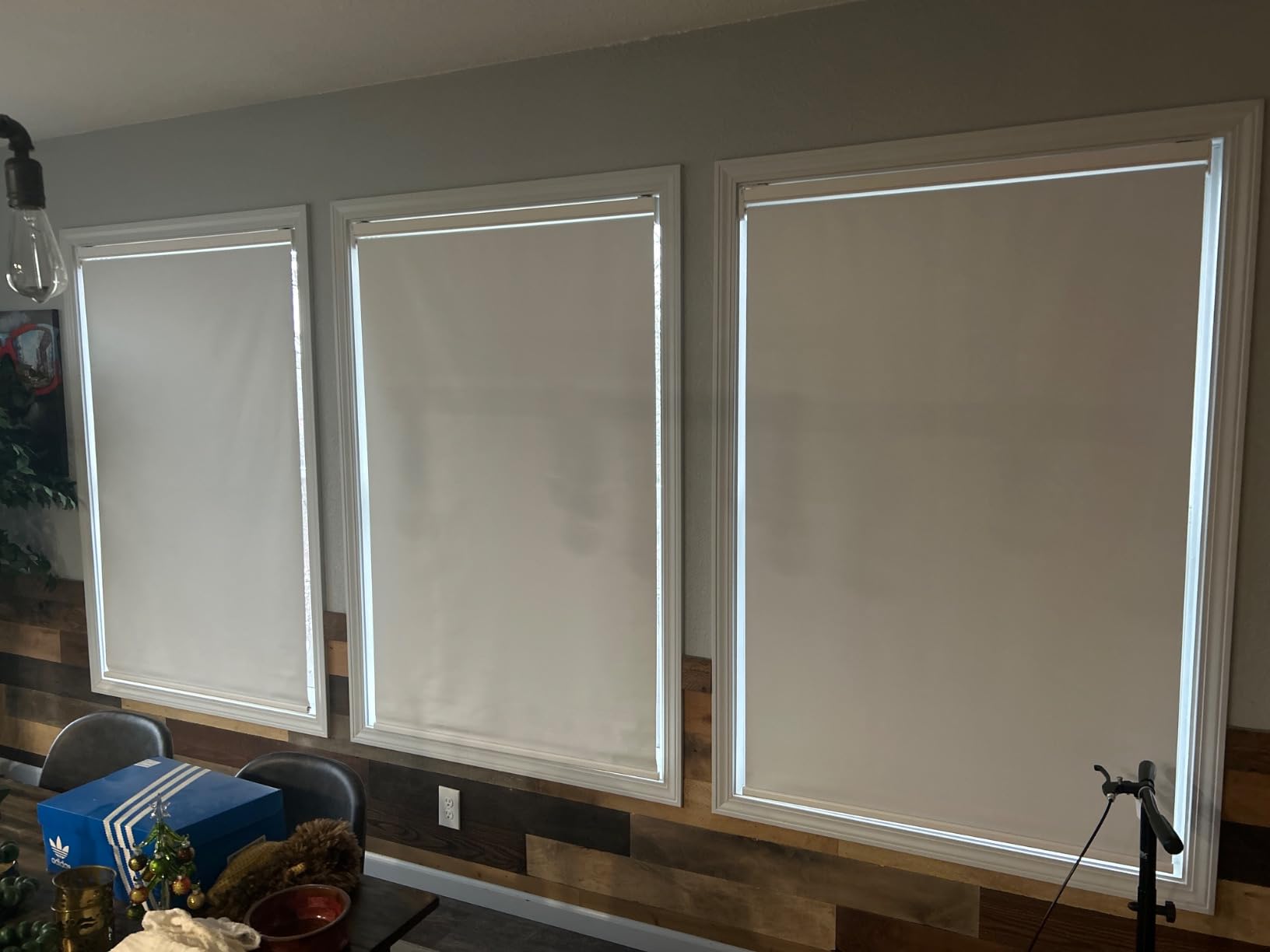 Allesin Motorized Roller Blinds with Remote Control for Windows, Blackout Automatic Smart Shades,Dry Battery Powered Electric Blind (White 27