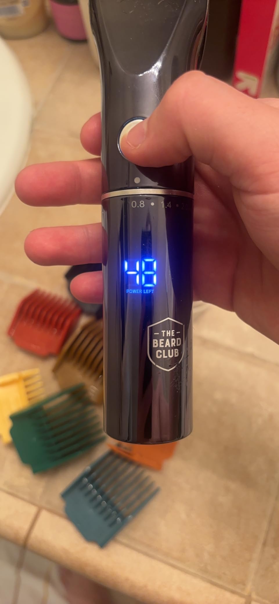 The Beard Club Beard Trimmer for Men - Electric Cordless Rechargeable Beard & Hair Trimmer - High Power 7000 RPM - 8 Color Guides 45 Unique Trim Lengths - Travel Lock - Customer Photo 2