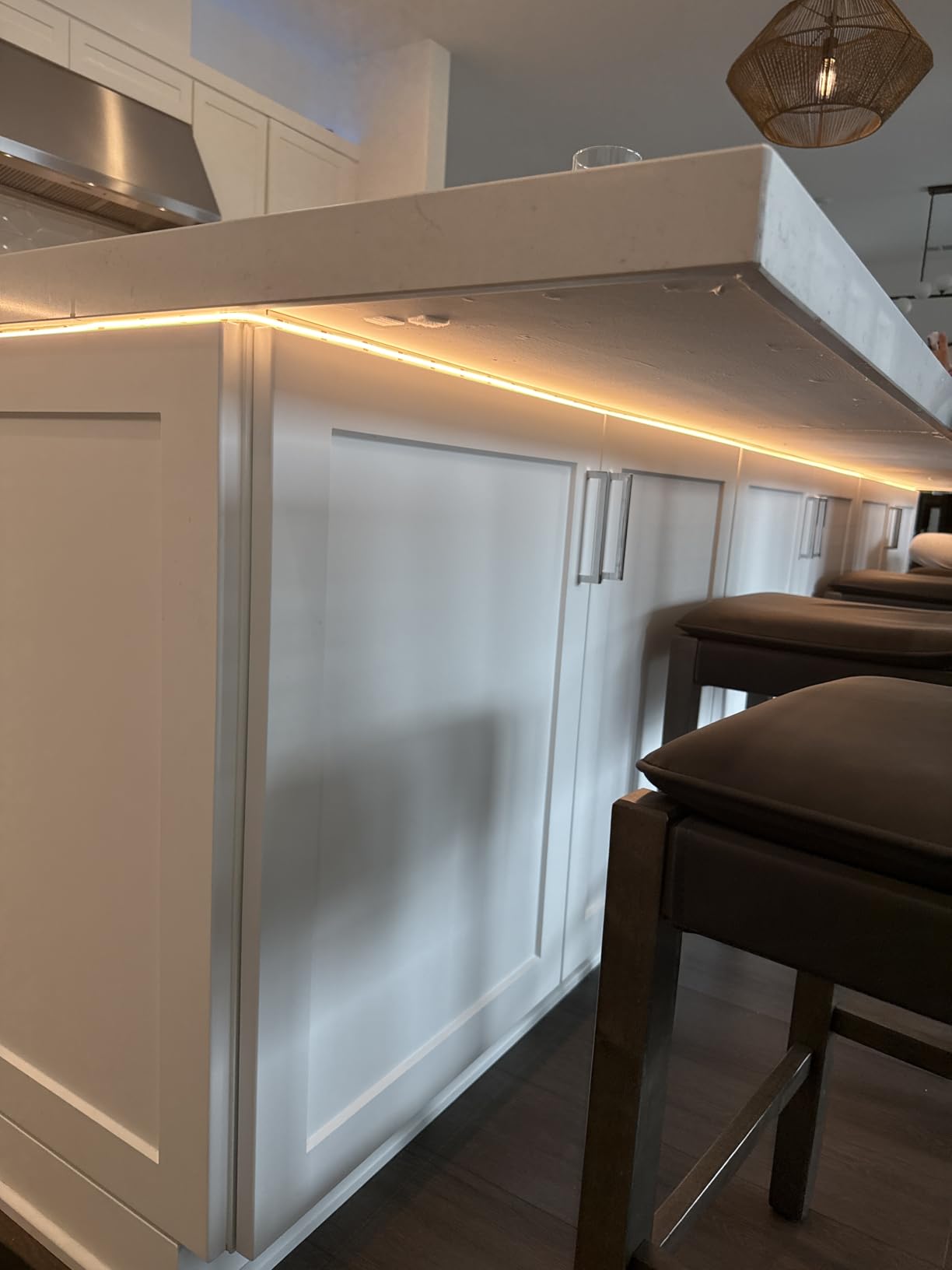 PAUTIX COB LED Strip Light,LED Lights 16.4ft,UL Listed Warm White 2700K Dotless Strip Lights,CRI93+ Super Bright Dimmable 24V Flexible Tape Light with RF Remote,for Cabinets,Kitchen Office Lighting - Customer Photo 2