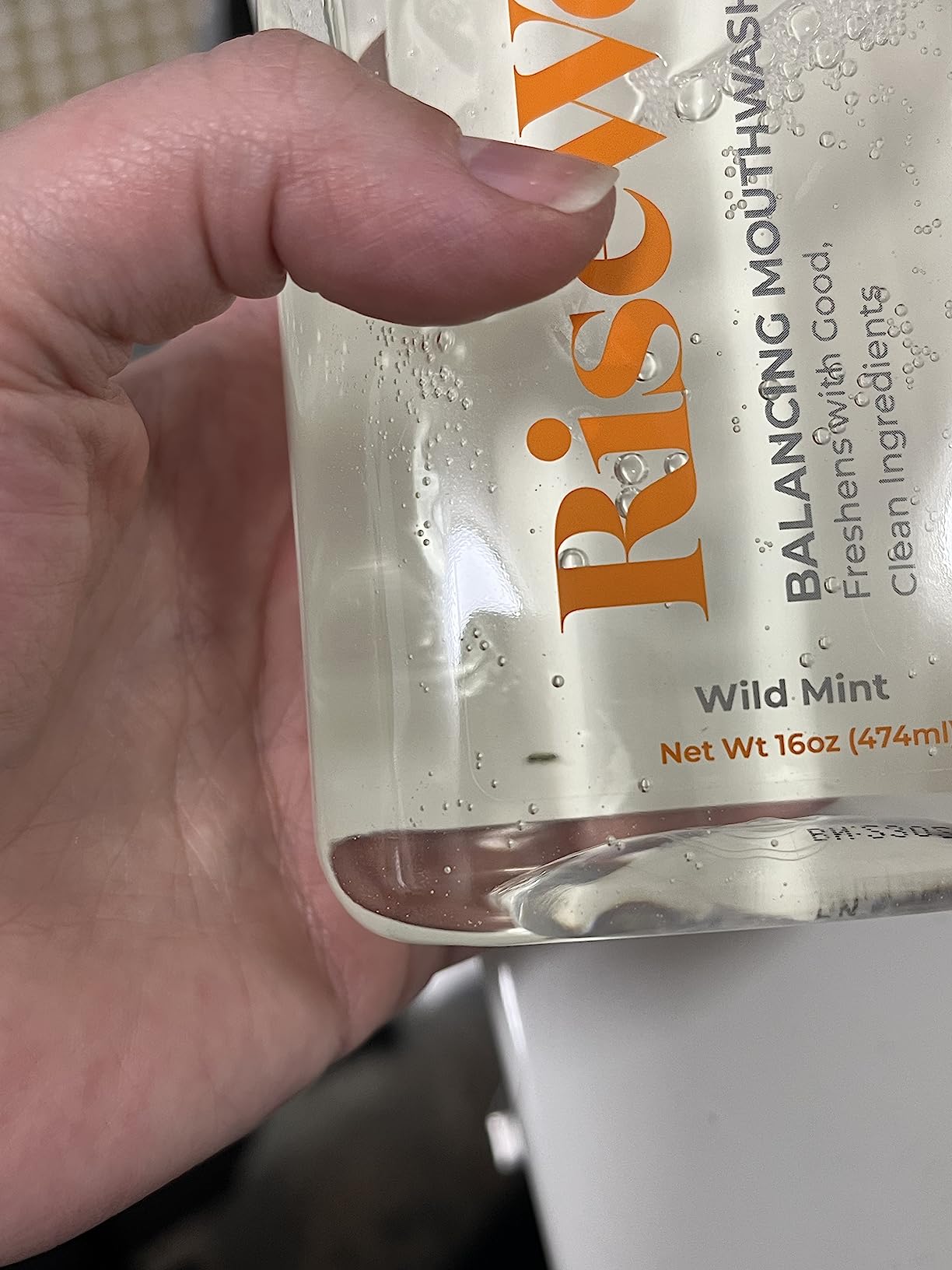 RiseWell Balancing Mouthwash - pH Balancing Alkaline Alcohol Free Mouthwash - Dentist Developed Dry Mouth Rinse - No Added Fluoride and SLS-Free - Fresh and Cool Breath - Wild Mint, 16 Oz - Customer Photo 1
