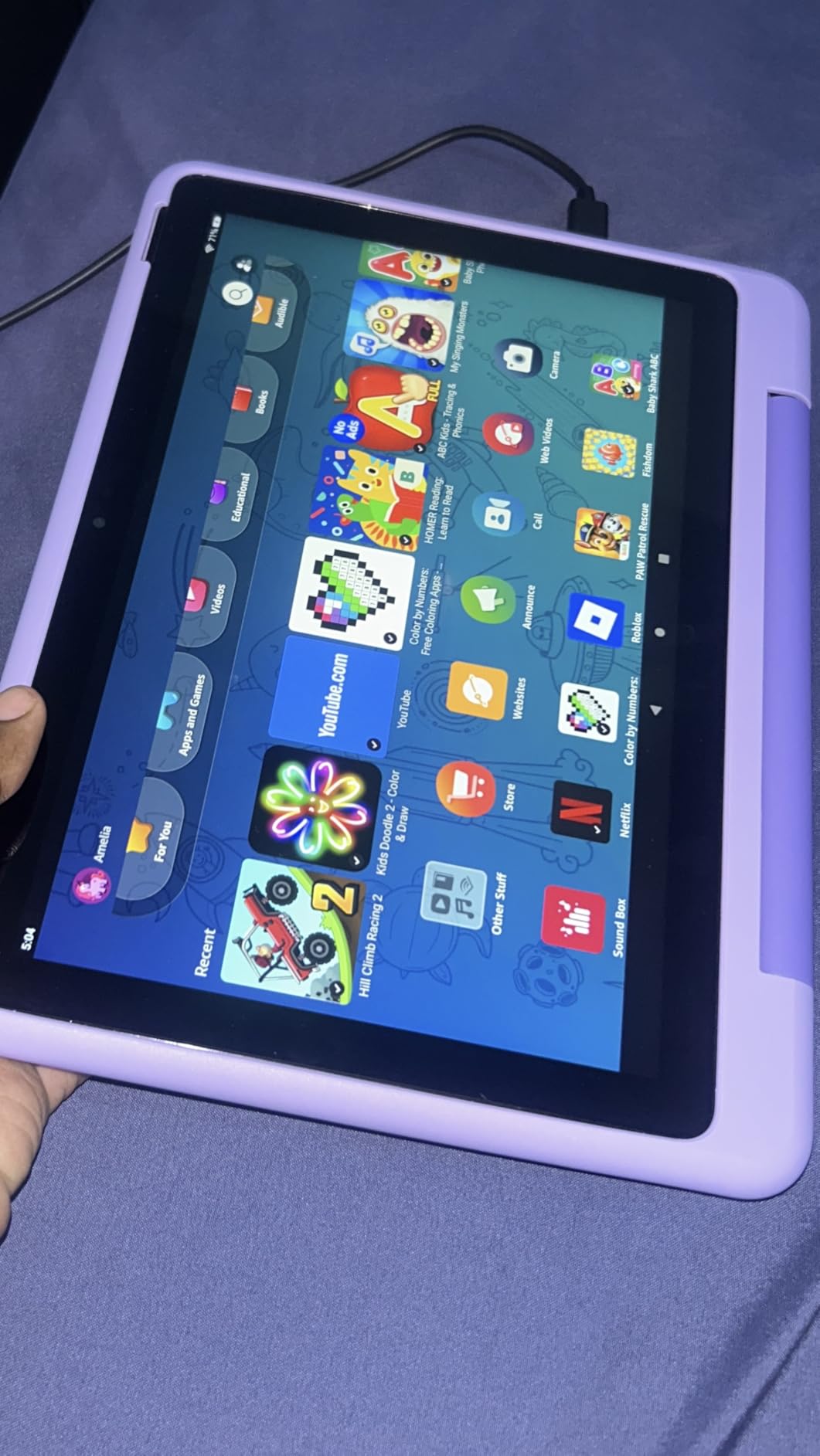 Amazon Fire HD 10 Kids Pro tablet (newest model) ages 6-12. Bright 10.1