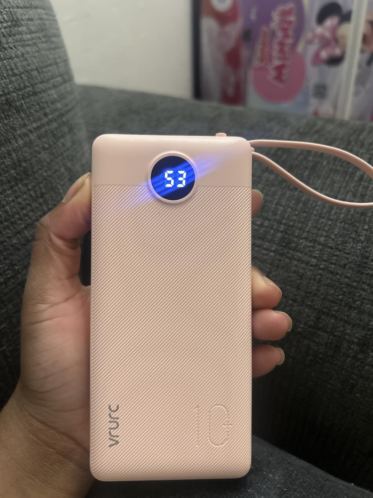 VRURC Portable Charger Power Bank, 10000mAh Compact Charging Bank with Built-in Cables customer photo 1