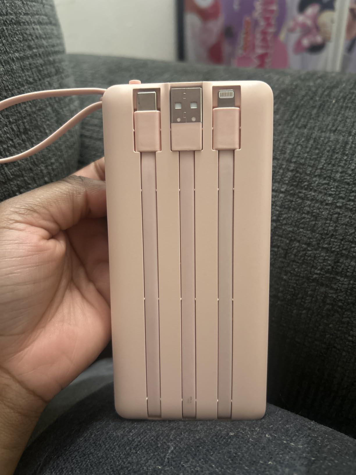 VRURC Portable Charger Power Bank, 10000mAh Compact Charging Bank with Built-in Cables customer photo 2