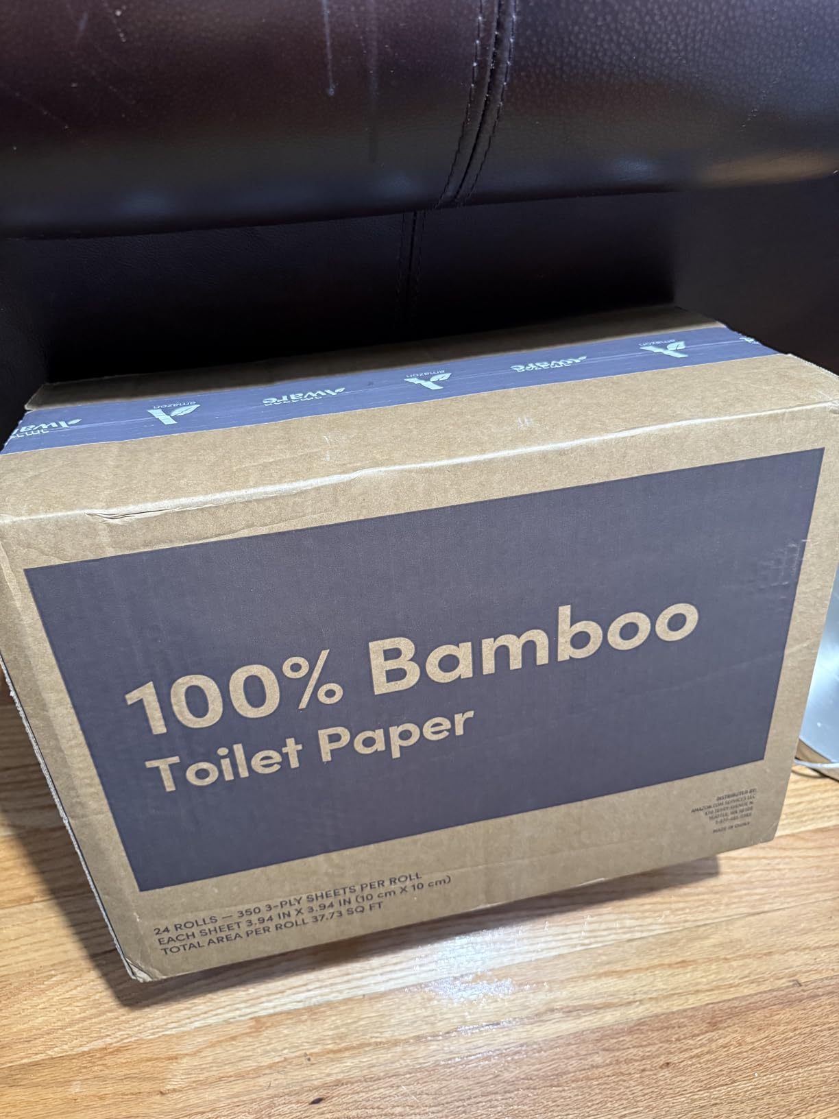 Amazon Aware 100% Bamboo 3-Ply Toilet Paper, Unscented, 24 Rolls, FSC Certified, 350 Sheets, 8400 Count, Pack of 24, Plastic-Free Customer Review Amazon Aware 100% Bamboo 3-Ply Toilet Paper, Unscented, 24 Rolls, FSC Certified, 350 Sheets, 8400 Count, Pack of 24, Plastic-Free - Customer Photo 1