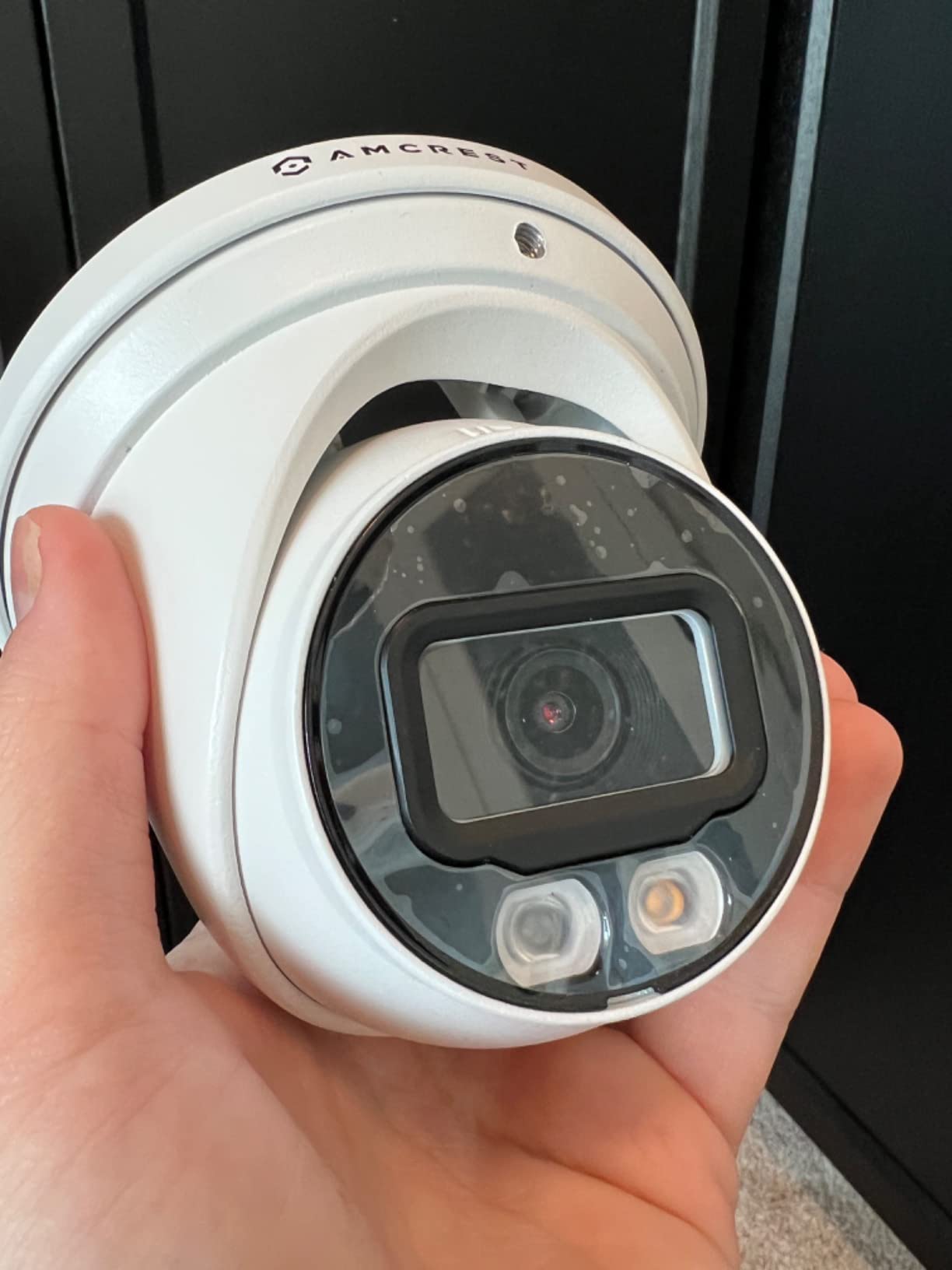 Amcrest 5MP AI Turret IP PoE Camera w/ 49ft Nightvision, Security IP Camera Outdoor, Built-in Microphone, Human & Vehicle Detection, Active Deterrent, 129° FOV, 5MP@20fps IP5M-T1277EW-AI - Customer Photo 1