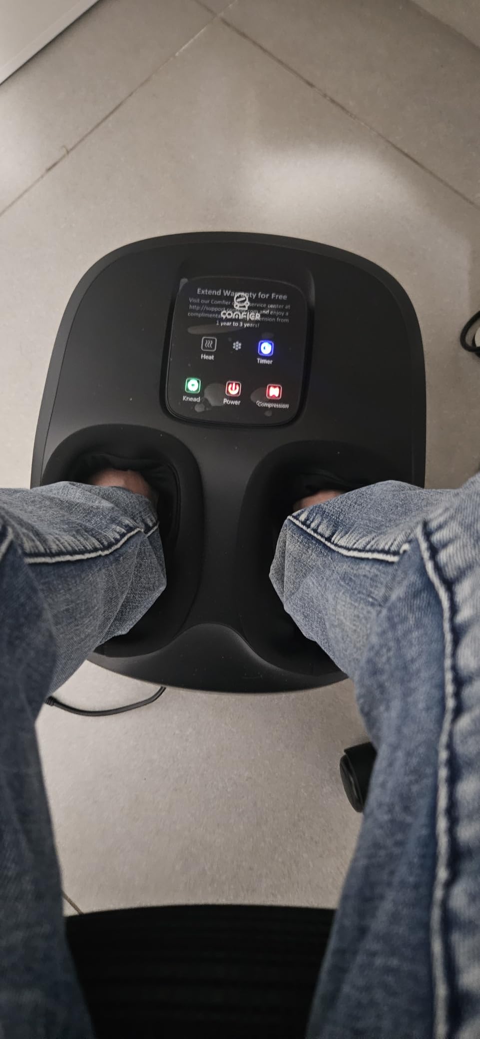 COMFIER Shiatsu Foot Massager with Heat[FSA Eligible HSA],2026 Upgraded Feet Massager Machine for Plantar Fasciitis,Neuropathy Pain with Vibration,Compression, 13In,Valentines Gifts for Women Men - Customer Photo 2