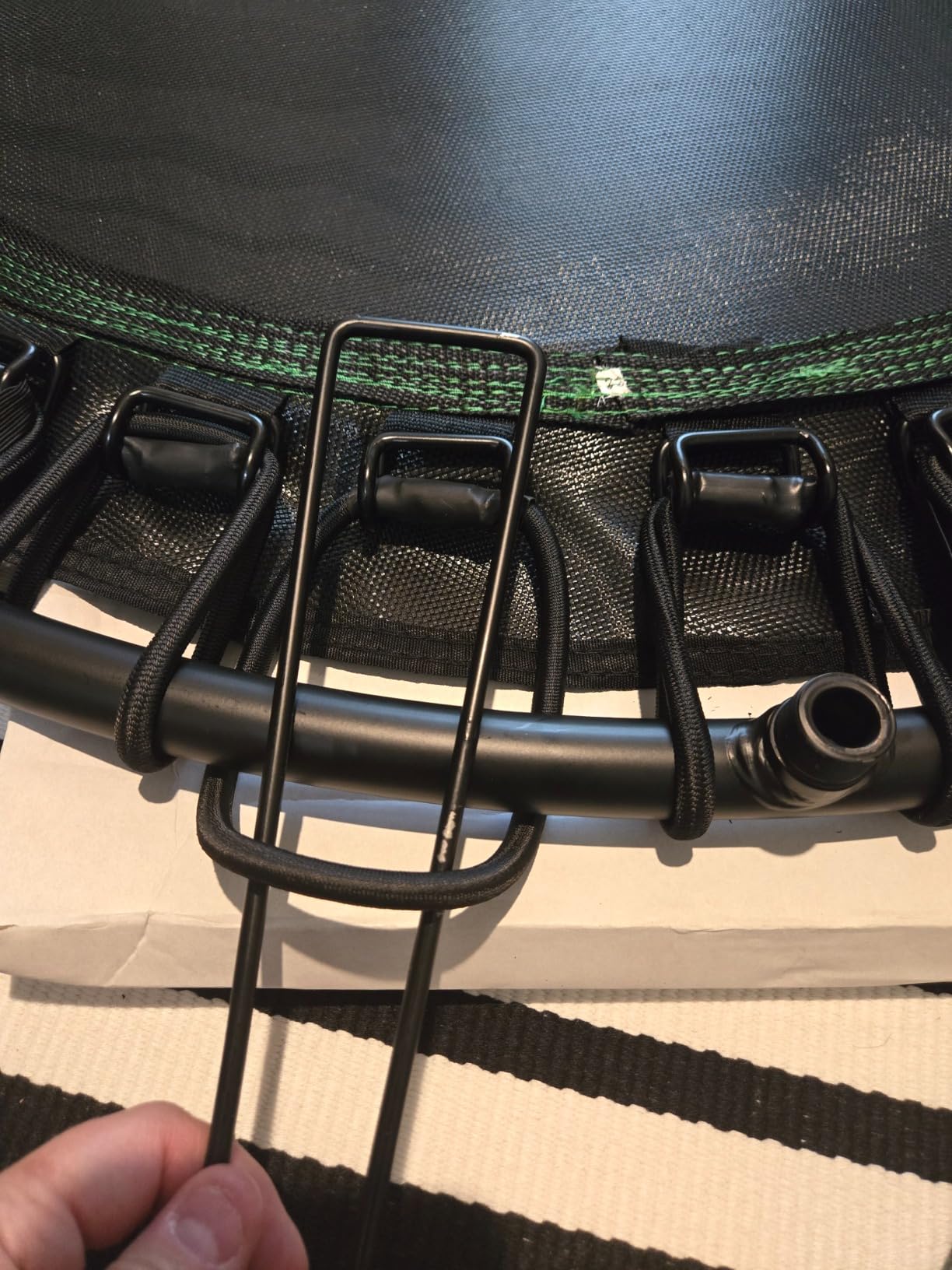 BCAN BT2 450/550LBS Mini Rebounder Trampoline for Adults with Bar, Fitness Trampoline with Bungees, Adjustable Handle, Stable & Quiet, Indoor Outdoor, Whole-Body Workout & Relaxation at Home-40IN/48IN - Customer Photo 1