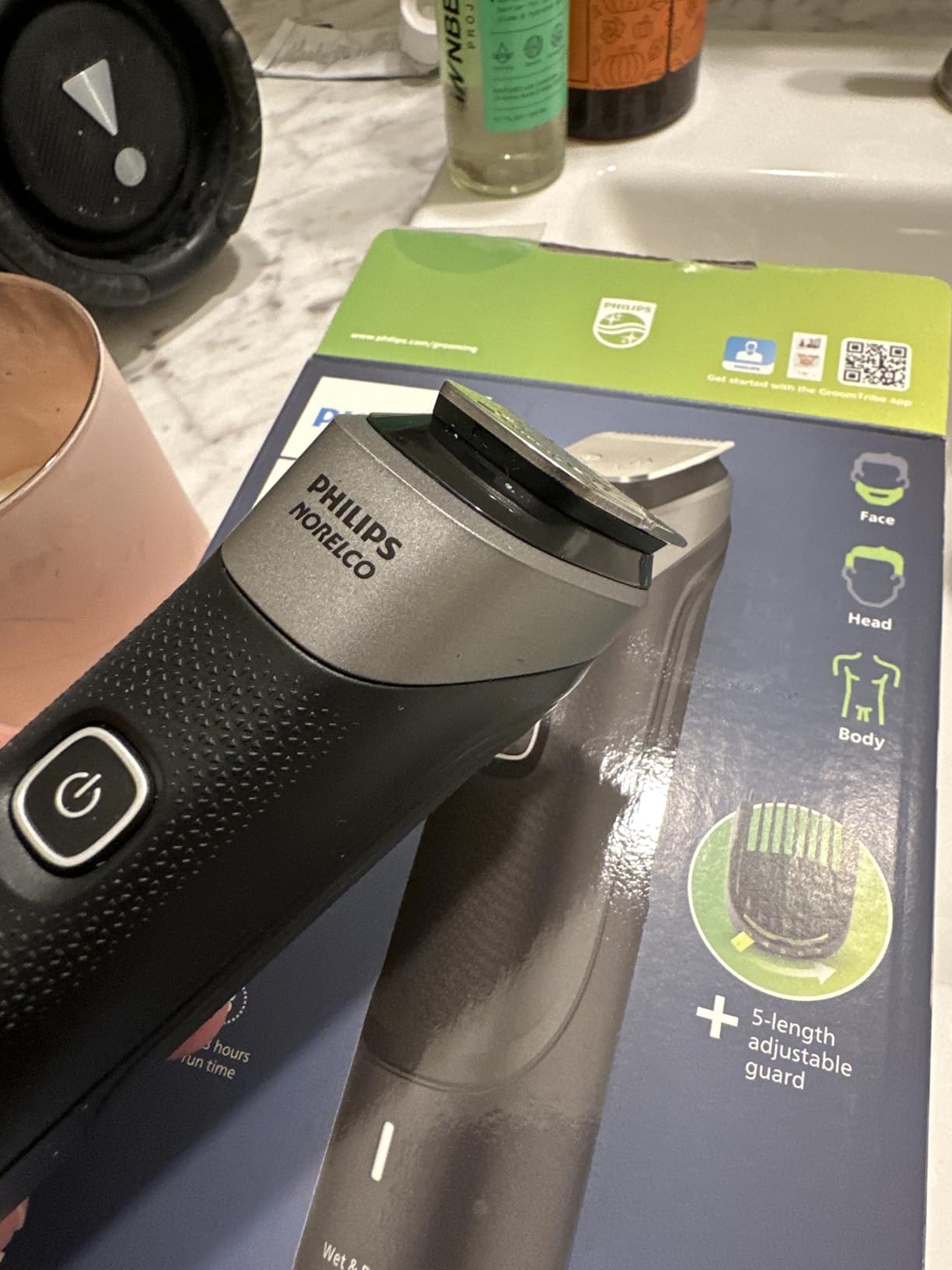 Philips Norelco Multigroom 5000 Series, All-in-One Trimmer and Hair Clipper, 18-Piece Men's Grooming Kit for Beard, Face, Hair, Body and Intimate Areas, No Blade Oil Needed, Model MG5910/49 - Customer Photo 1