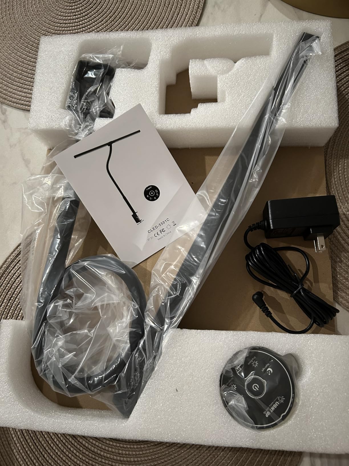 Led Desk Lamp for Office Home - Eye Caring Architect lamp with Clamp,Dual Screen Computer Monitor Work Smart Light: 24W 5 Color Flexible Adjustable Lighting Table Lamp for Study Drafting - Customer Photo 2