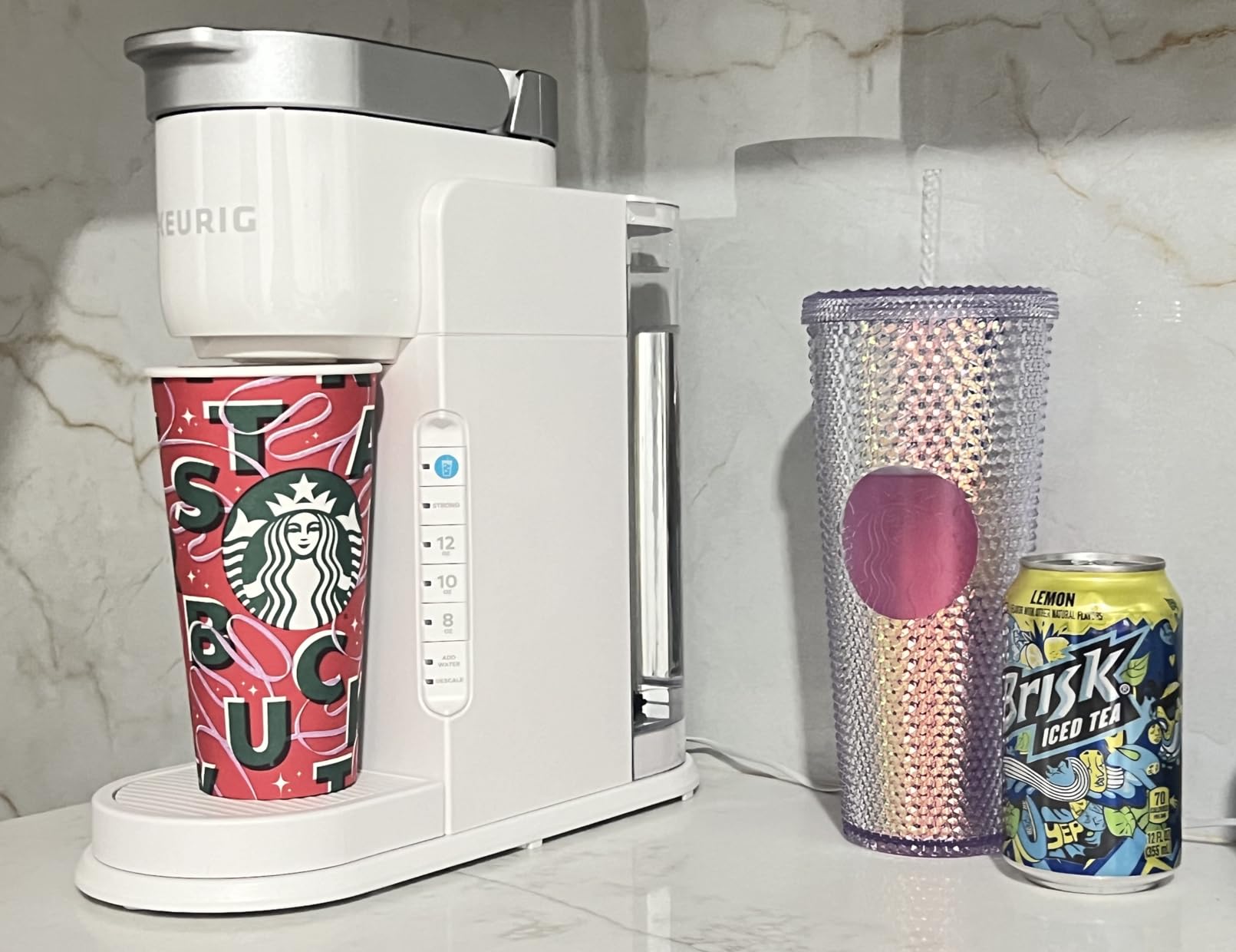 K-Iced Coffee Maker, Single Serve K-Cup Pod Iced Coffee Maker, With Hot and Cold Coffee Capabilities, Brews Any K-Cup Pod, White customer photo 2