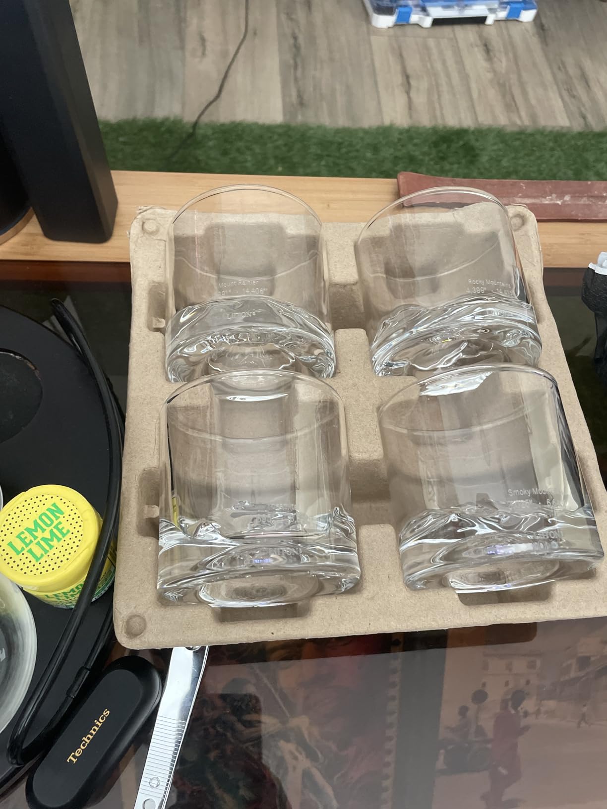 LIITON Grand Canyon Heavy Crystal Whiskey Glasses Gift Set of 2, Thick Freezable Bourbon Glass 1lb Each, Premium Whiskey Gifts for Men, Frozen Crystal Chills Cocktails, 10 oz - Customer Photo 2