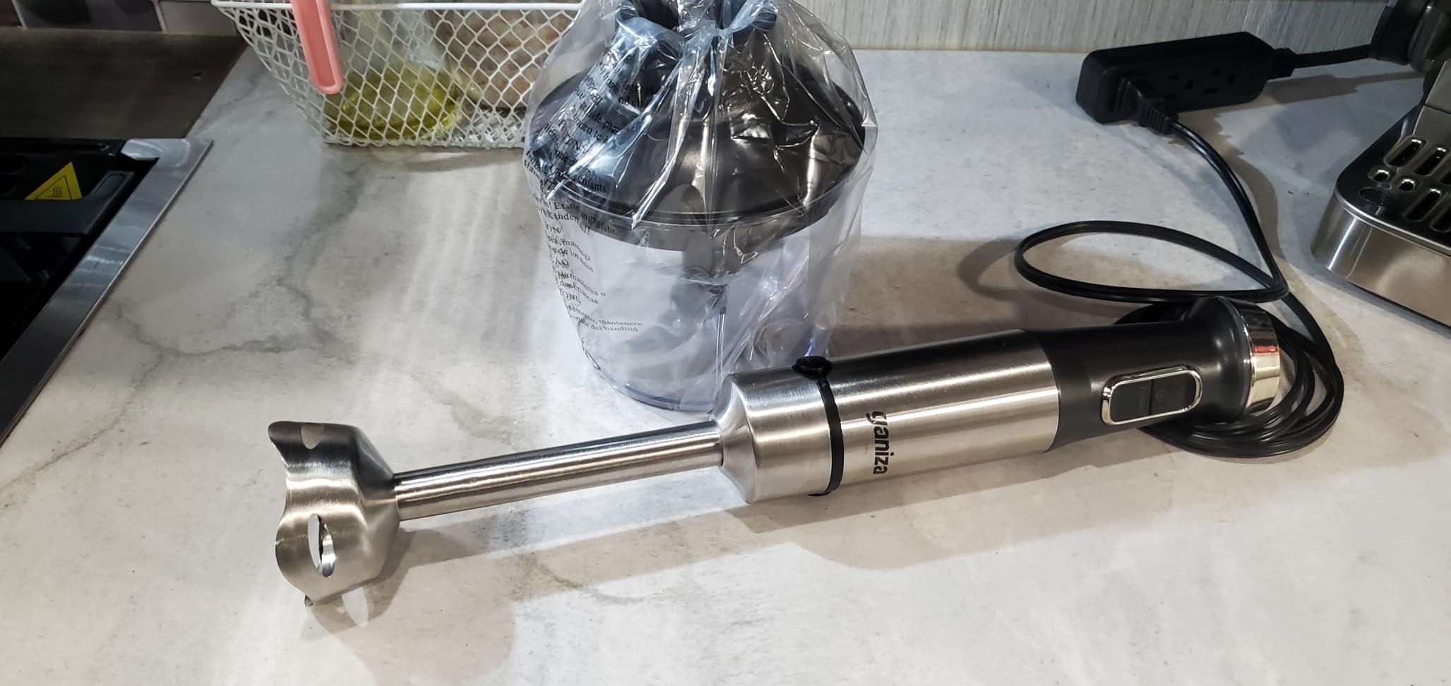 Ganiza Immersion Blender 5 in 1 Hand Blender Max 1000W Heavy Duty Motor, 16 Speed Mode Handheld Blender Stainless Steel Blade With 800ml Mixing Beaker, 600ml Chopper, Whisk and Milk Frother - Customer Photo 1
