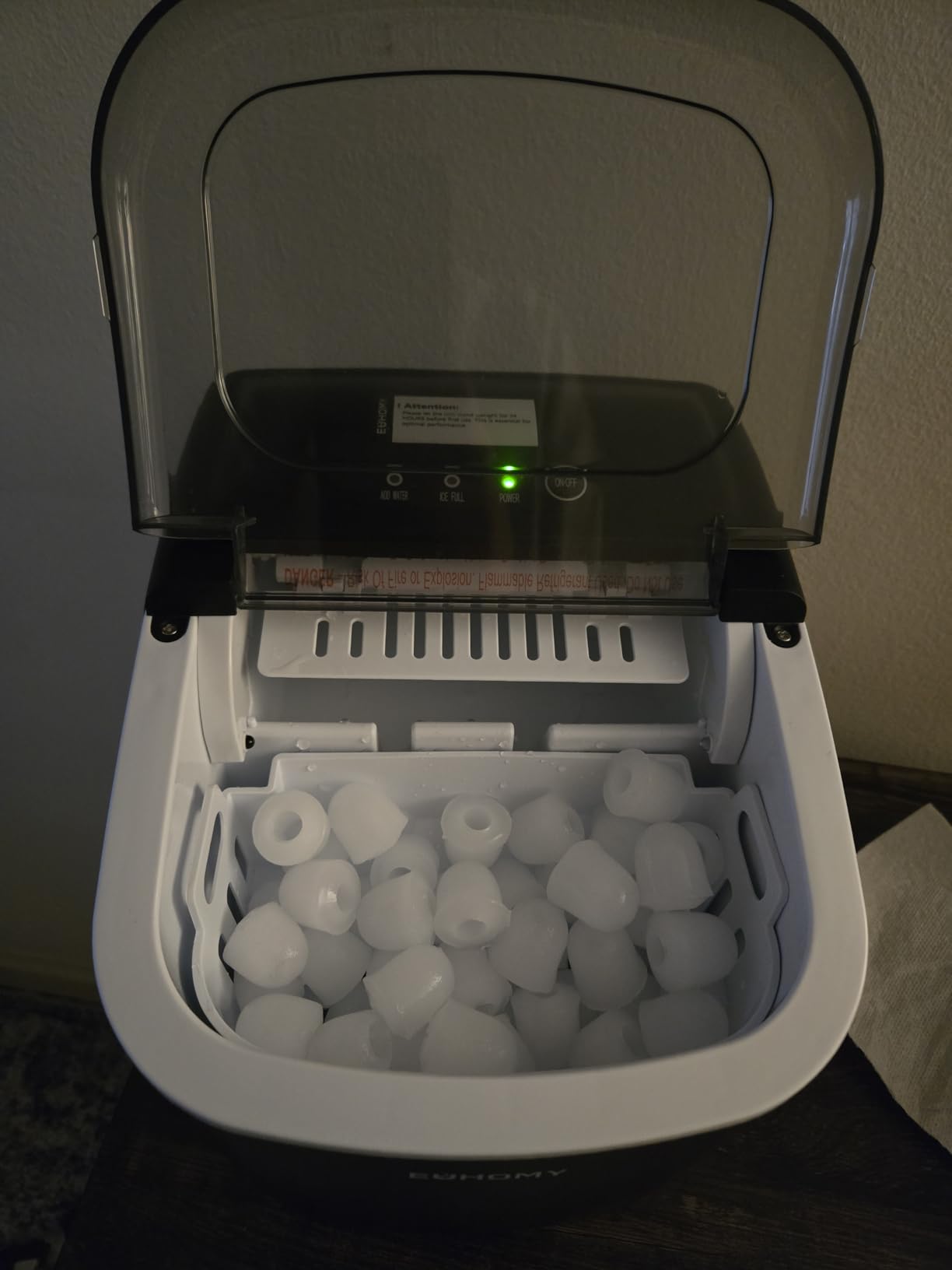 EUHOMY Countertop Ice Maker Machine with Handle, 26lbs in 24Hrs, 9 Ice Cubes Ready in 6 Mins, Auto-Cleaning Portable Ice Maker with Basket and Scoop, for Home/Kitchen/Camping/RV customer photo 2