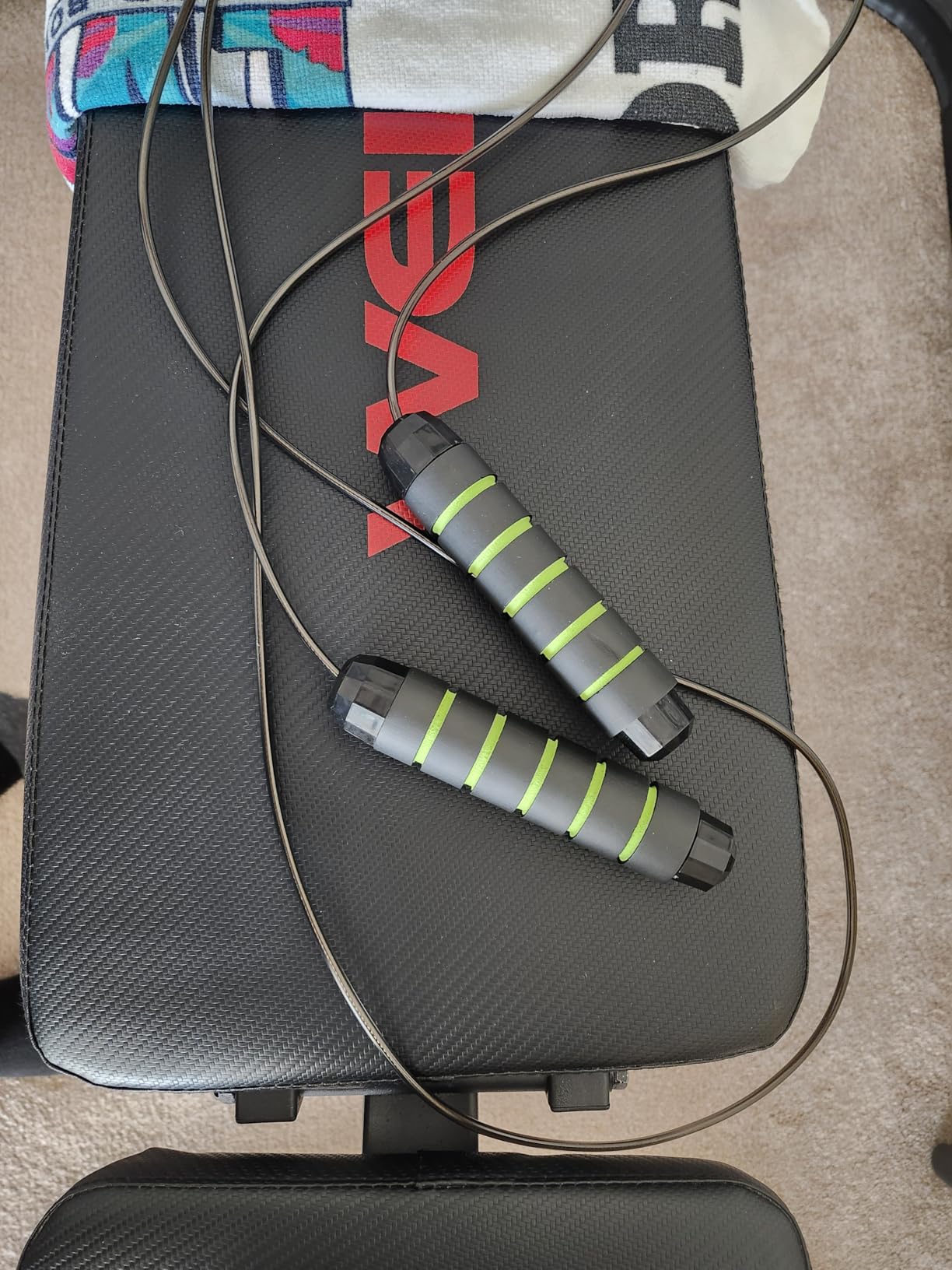 BOOMIBOO Jump Rope, Adjustable Jump Ropes,Skipping Rope Tangle-Free Rapid Speed with Ball Bearings for Women Men Kids,Exercise & Slim Body Jumprope at Home School Gym Customer Review BOOMIBOO Jump Rope, Adjustable Jump Ropes,Skipping Rope Tangle-Free Rapid Speed with Ball Bearings for Women Men Kids,Exercise & Slim Body Jumprope at Home School Gym - Customer Photo 1