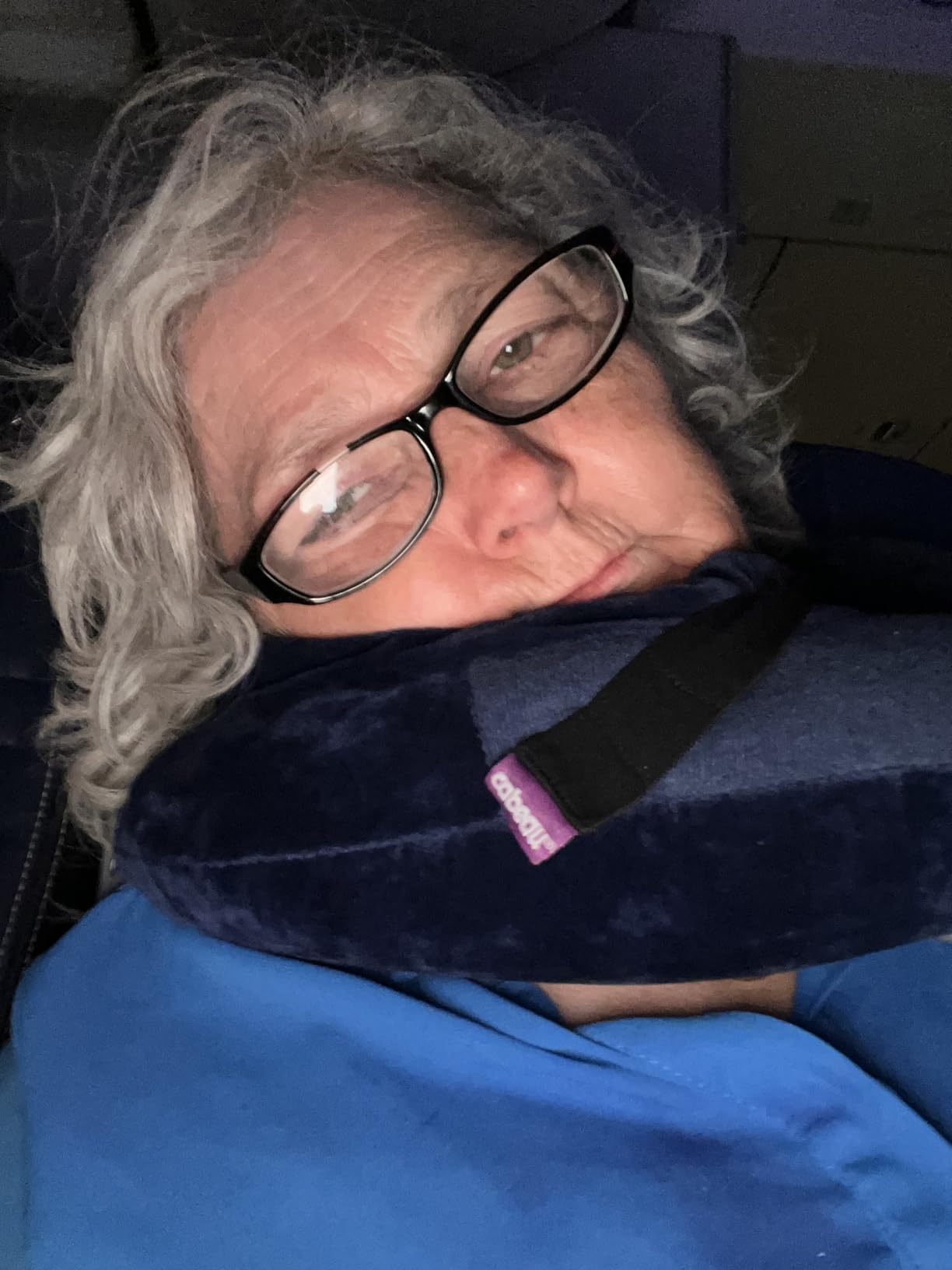 Cabeau Inflatable Travel Pillow – Air TNE – Adjustable, Lightweight, and Supportive for Sleeping on Airplanes, Trains, and Cars– Customized Fit and Compact Carrying Case (Slate Grey) - Customer Photo 2