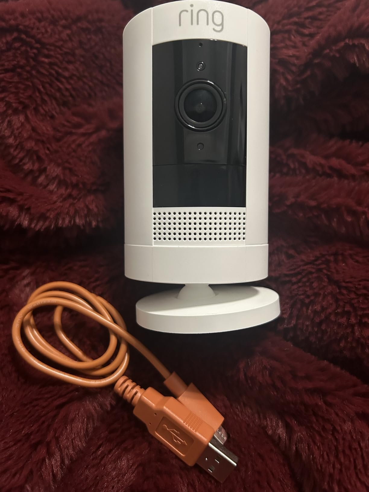 Ring Outdoor Cam (Stick Up Cam), Weather-resistant home or business security camera, outdoor ready, Live View, Color Night Vision, Two-Way Talk, motion alerts, Works with Alexa, White - Customer Photo 1
