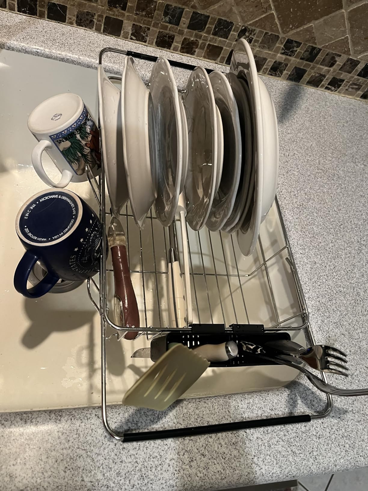 JASIWAY Dish Drying Rack in Sink, Expandable Stainless Steel Dish Drainers for Kitchen Counter, Dish Dryer Rack for Inside Sink, Over The Sink Dish Racks with Utensil Holder, Silver Customer Review JASIWAY Dish Drying Rack in Sink, Expandable Stainless Steel Dish Drainers for Kitchen Counter, Dish Dryer Rack for Inside Sink, Over The Sink Dish Racks with Utensil Holder, Silver - Customer Photo 1