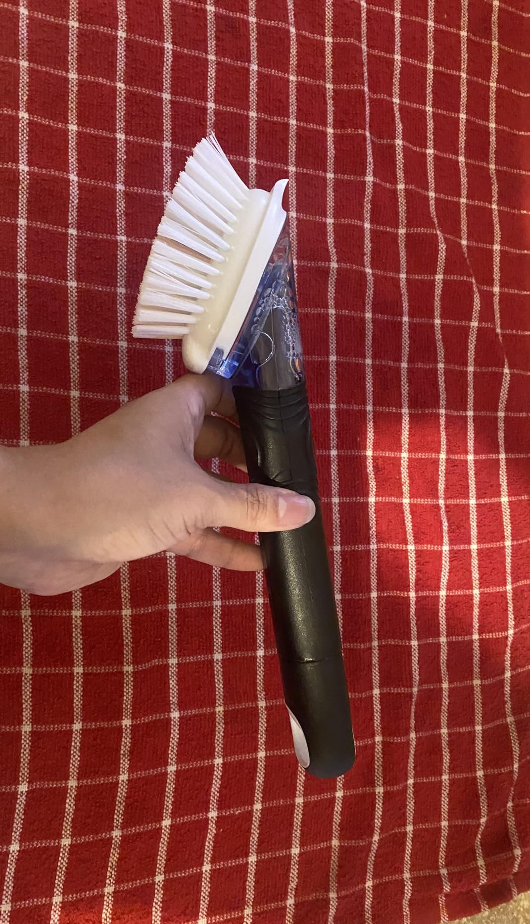 MR.SIGA Soap Dispensing Dish Brush, Kitchen Brush for Pot Pan Sink Cleaning, Black - Customer Photo 1