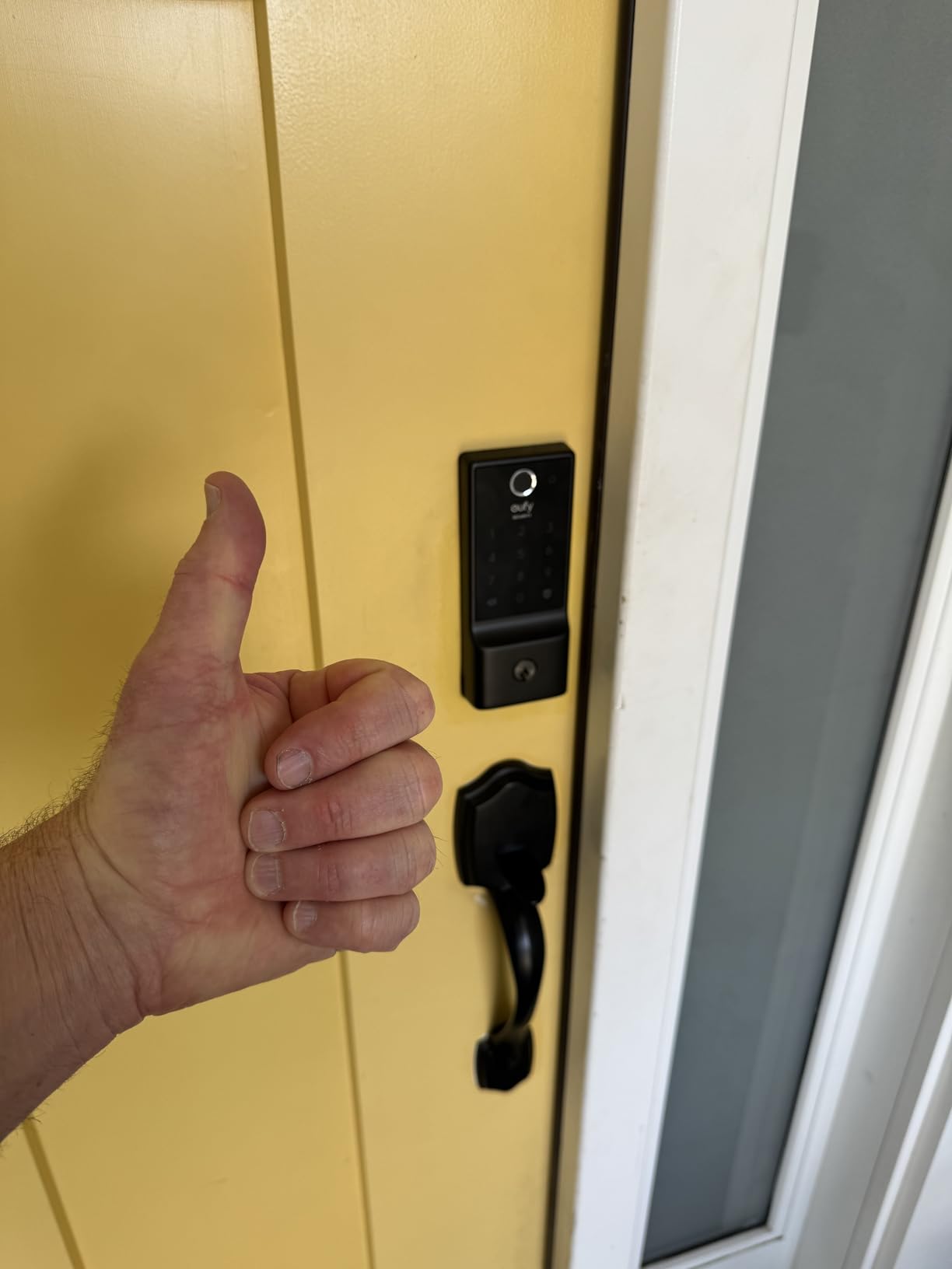 eufy Security Smart Lock C220, Fingerprint Keyless Entry Door Lock, Built-in Wi-Fi, App Remote Control, Front Door Smart Lock Deadbolt, 8Months Battery, Reliable Power, IP53 Waterproof, BHMA Grade 3 customer photo 1