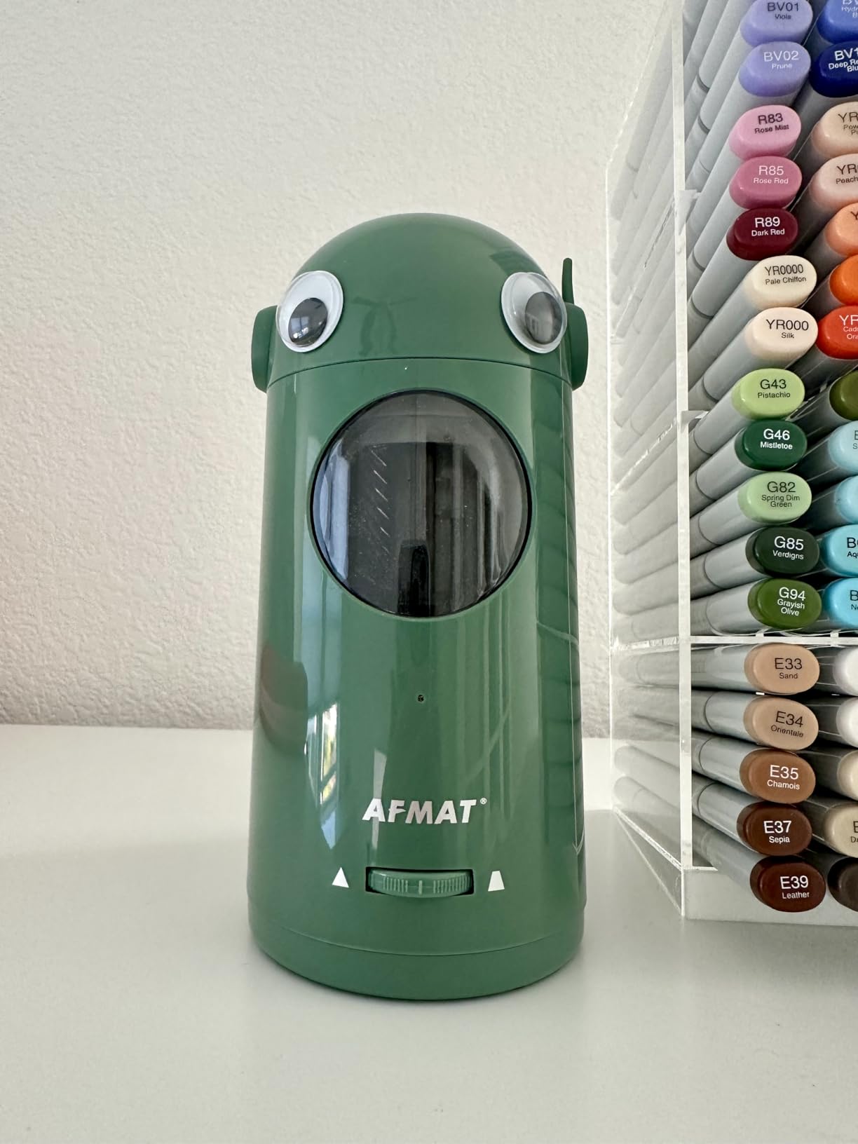AFMAT Electric Pencil Sharpener, Fully Automatic Pencil Sharpener for Classroom, 7-11.5mm Colored/Jumbo Pencils, Auto in & Out, Rechargeable Hands-Free Sharpener for Home Office PSX5, Pink Customer Review AFMAT Electric Pencil Sharpener, Fully Automatic Pencil Sharpener for Classroom, 7-11.5mm Colored/Jumbo Pencils, Auto in & Out, Rechargeable Hands-Free Sharpener for Home Office PSX5, Pink - Customer Photo 1