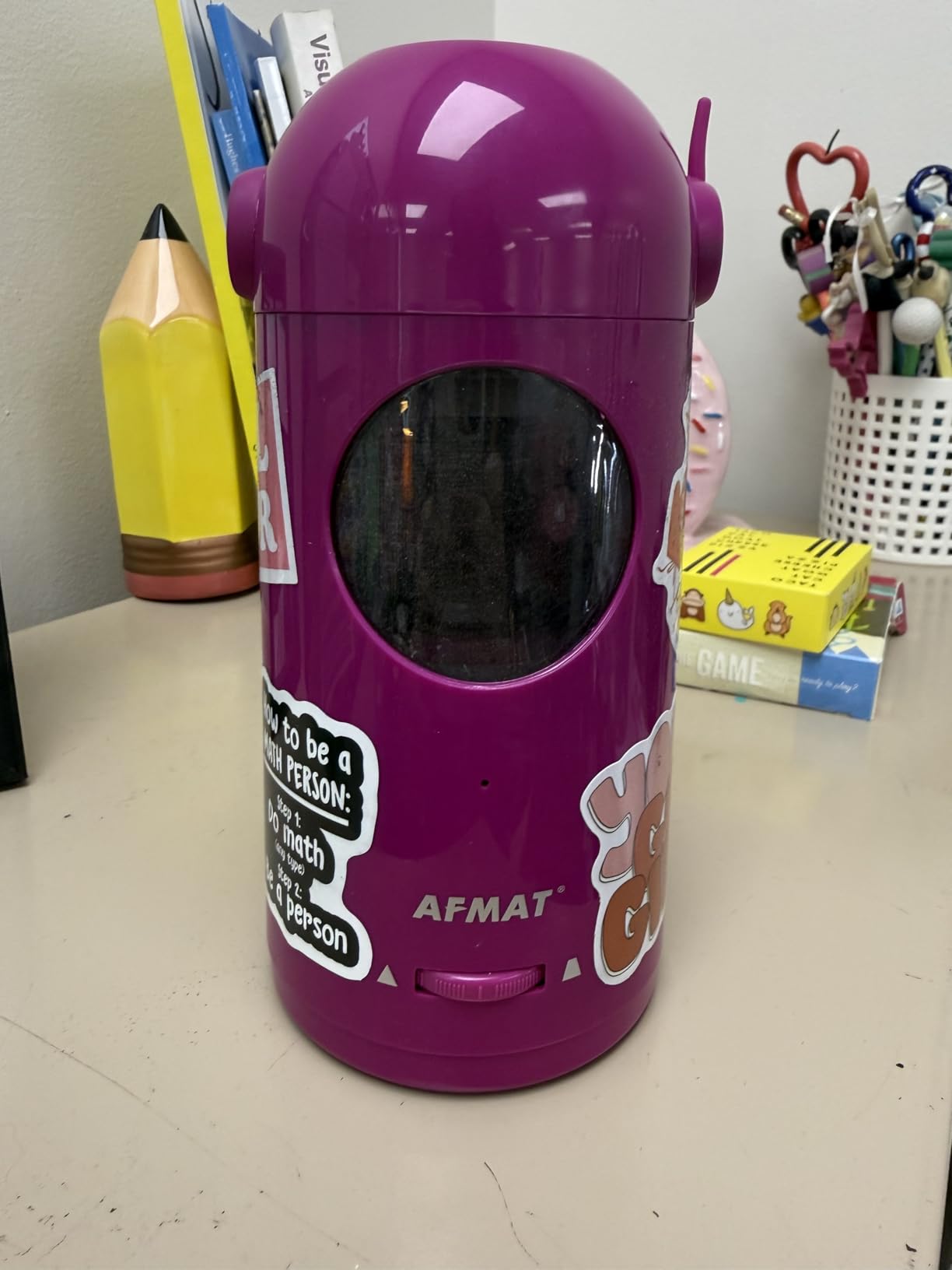 AFMAT Electric Pencil Sharpener, Fully Automatic Pencil Sharpener for Classroom, 7-11.5mm Colored/Jumbo Pencils, Auto in & Out, Rechargeable Hands-Free Sharpener for Home Office PSX5, Pink Customer Review AFMAT Electric Pencil Sharpener, Fully Automatic Pencil Sharpener for Classroom, 7-11.5mm Colored/Jumbo Pencils, Auto in & Out, Rechargeable Hands-Free Sharpener for Home Office PSX5, Pink - Customer Photo 2