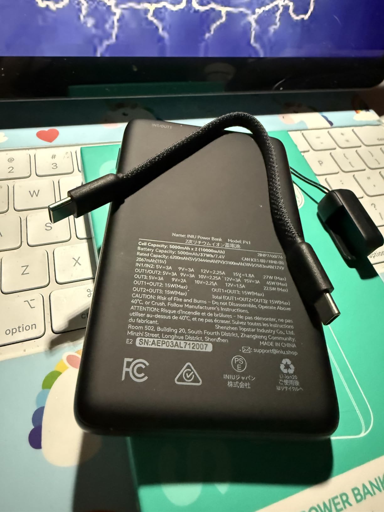INIU 45W Fast Charging Portable Charger, 40% Smaller 10000mAh with Detachable Cable, Flight-Safe Travel Power Bank, USB C External Phone Battery Pack customer photo 1