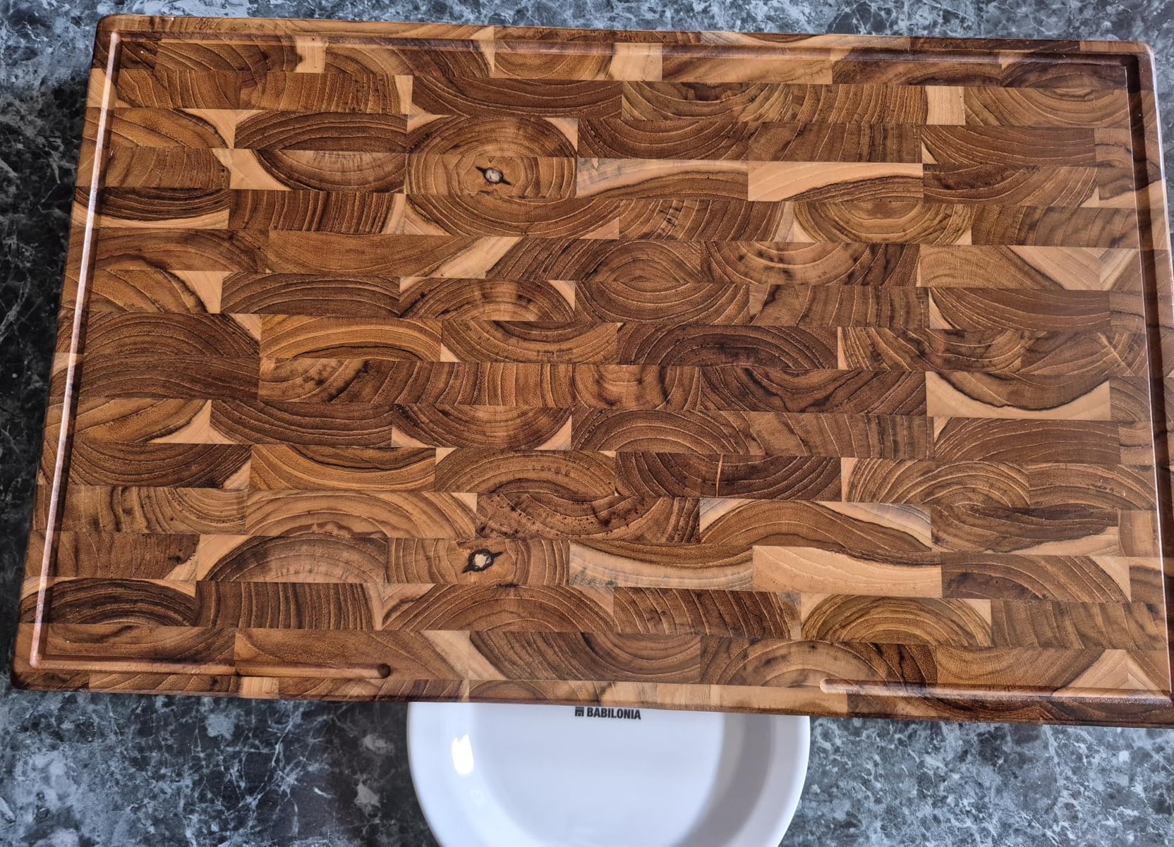 American Black Walnut Cutting Board 15.7 x 10.2 Inch ExtraThick 1.7 Premium End Grain Butcher Block - Customer Photo 1