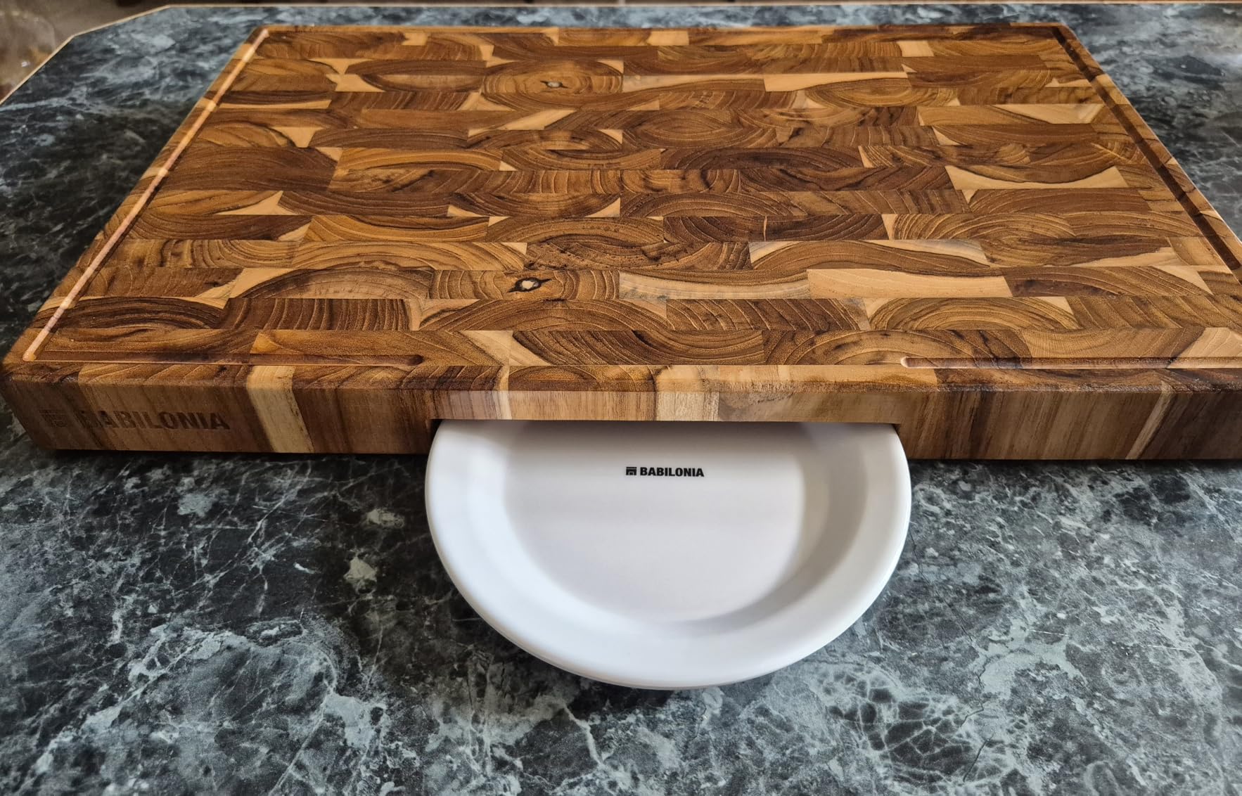 American Black Walnut Cutting Board 15.7 x 10.2 Inch ExtraThick 1.7 Premium End Grain Butcher Block - Customer Photo 2