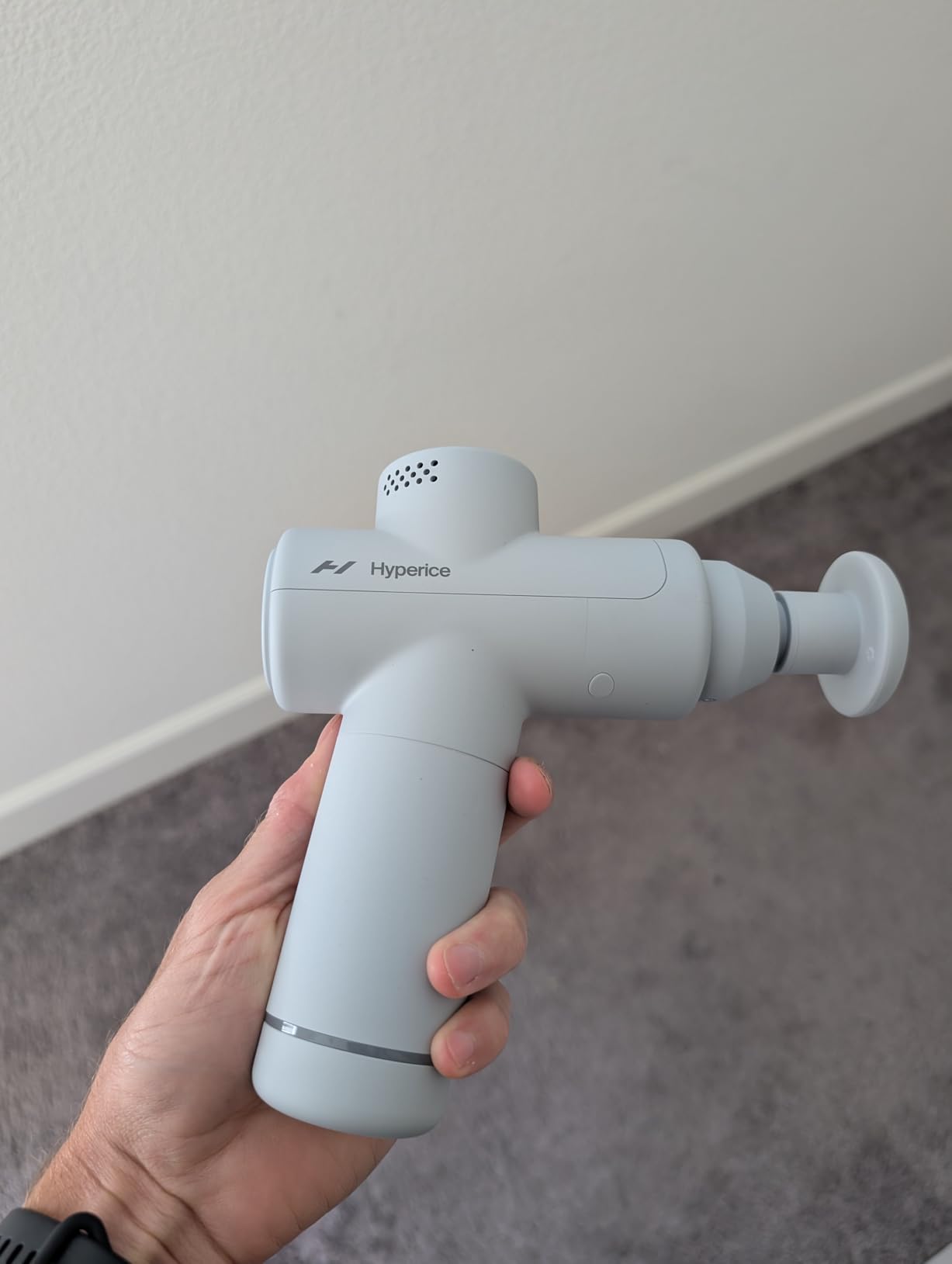 Hyperice Hypervolt Go 2 - Black - Featuring Quiet Glide Technology - Handheld Percussion Massage Gun - 3 Speeds, 2 Interchangeable Heads - Helps Relieve Sore Muscles and Stiffness - Customer Photo 1