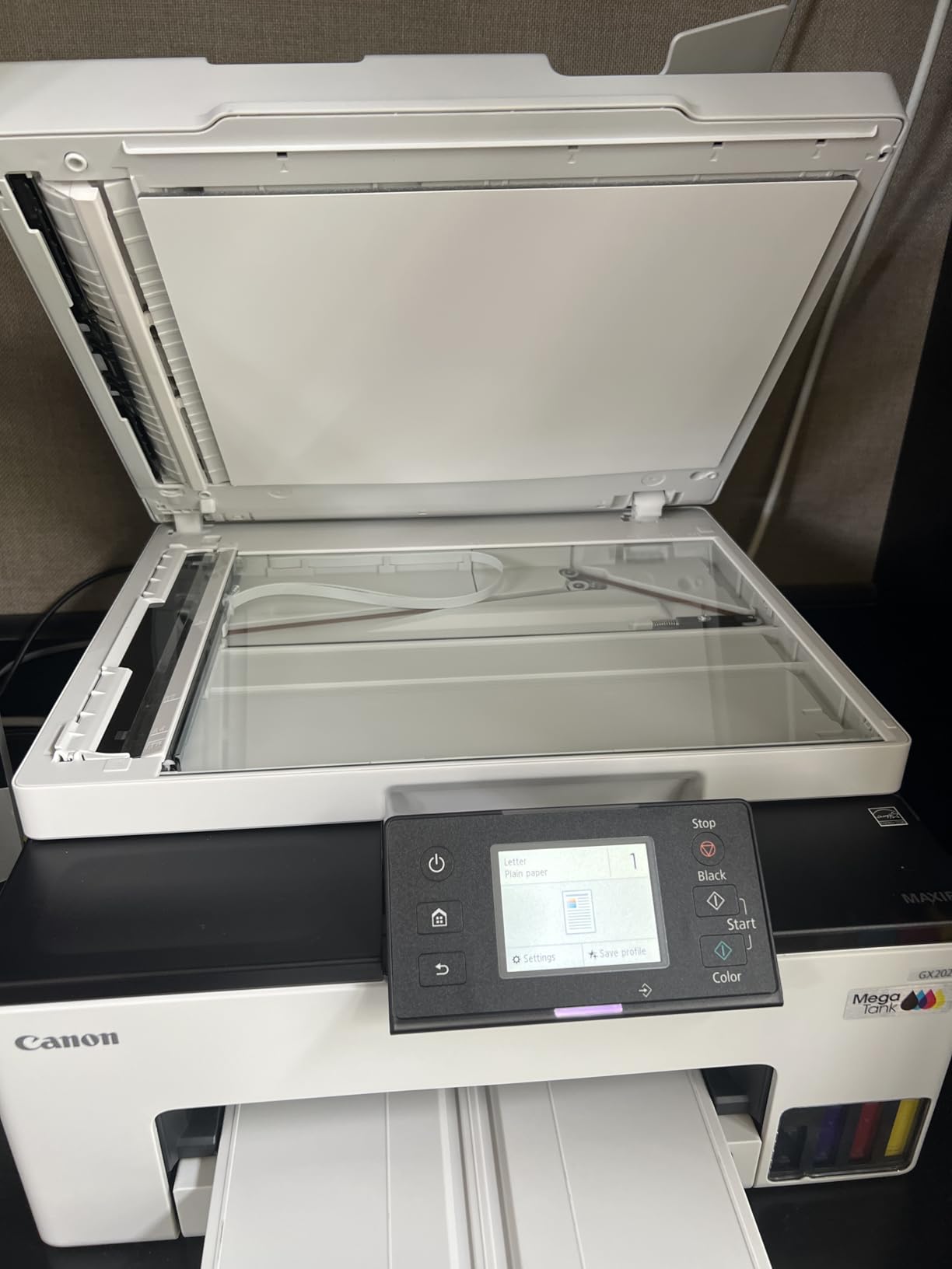 Canon MegaTank MAXIFY GX2020 All-in-One Wireless Color Printer - Print, Copy, Scan with Duplex Printing - Refillable Tank System, Compact Desktop Design - Wireless Print Scan Copy for Home & Office customer photo 1