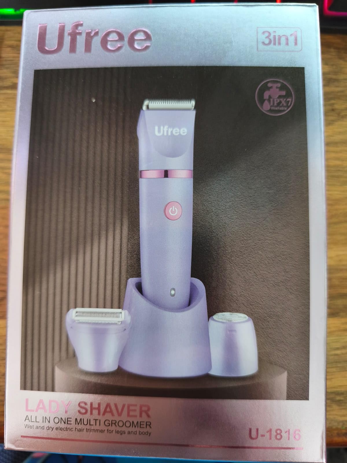 Ufree Bikini Trimmer Electric Razors for Women, Ceramic Blade Body Hair Trimmer, IPX7 Waterproof Rechargeable Lady Shaver, Personal Groomer for Legs & Pubic Hair, Gifts for Women, Purple customer photo 1