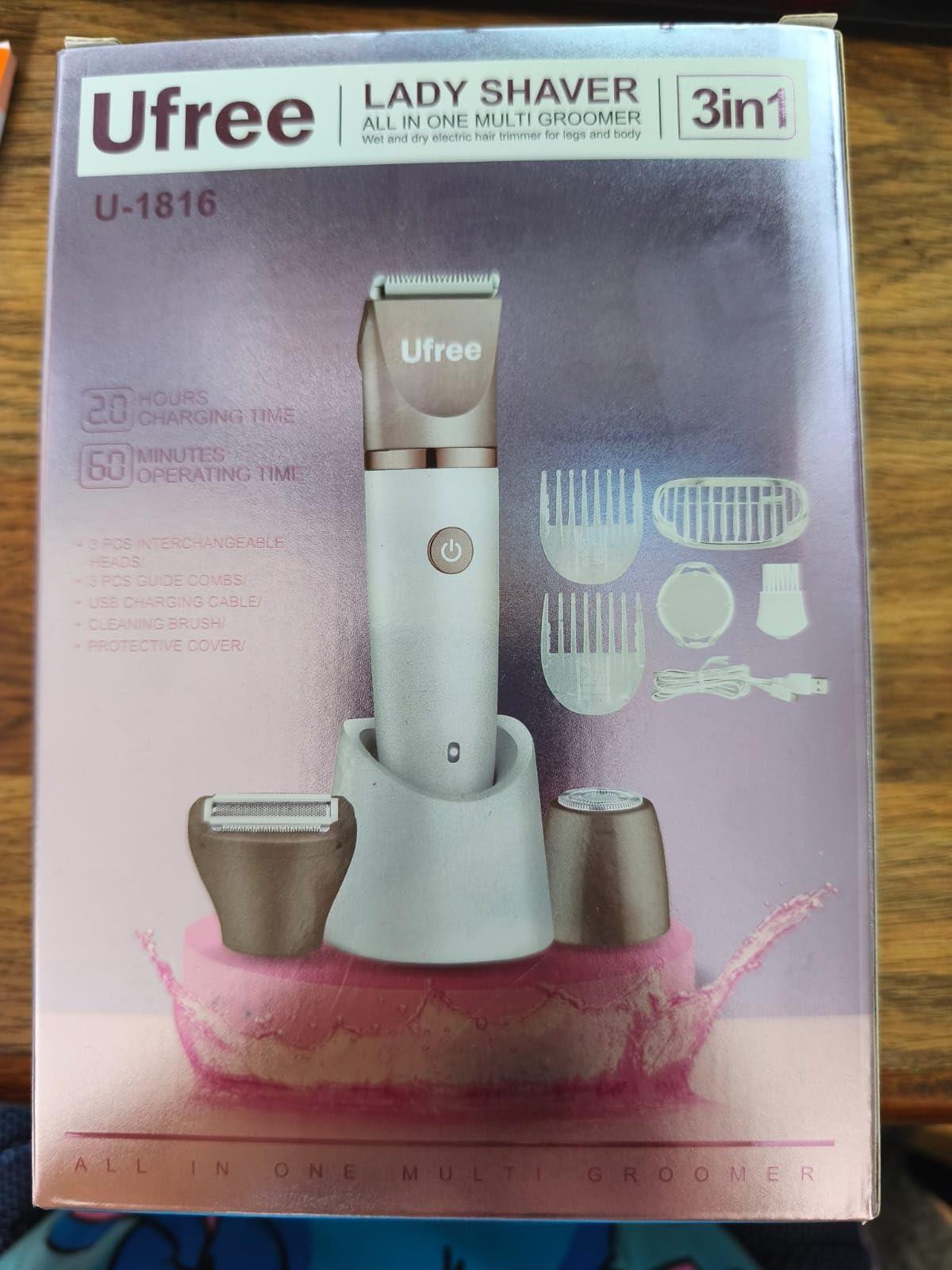 Ufree Bikini Trimmer Electric Razors for Women, Ceramic Blade Body Hair Trimmer, IPX7 Waterproof Rechargeable Lady Shaver, Personal Groomer for Legs & Pubic Hair, Gifts for Women, Purple customer photo 2