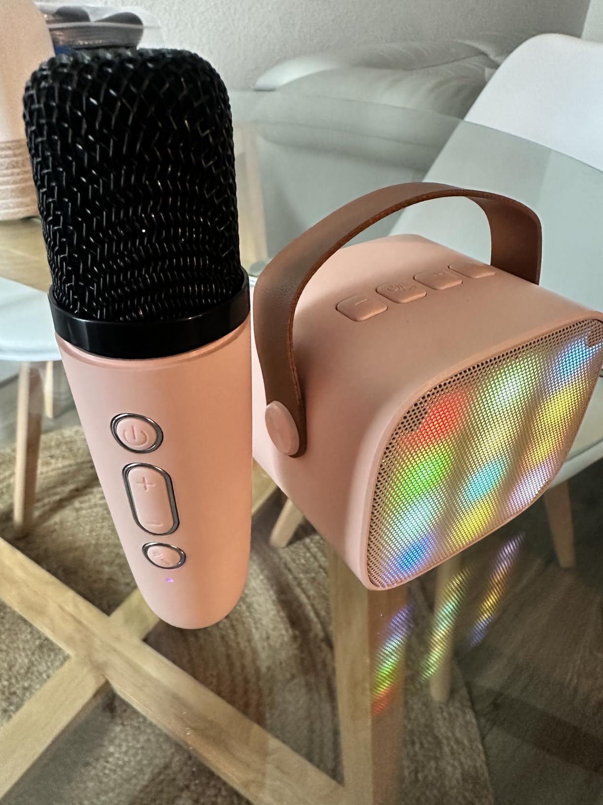 Karaoke Machine for Kids, Portable Mini Speaker with 2 Wireless Microphones, 2026 TOP Kids Gifts for Girls Ages 3, 4, 5, 6, 7, 8, 9, 10, 12 +Years Old, 4-12th Birthday Present Toy Party (Purple) customer photo 1