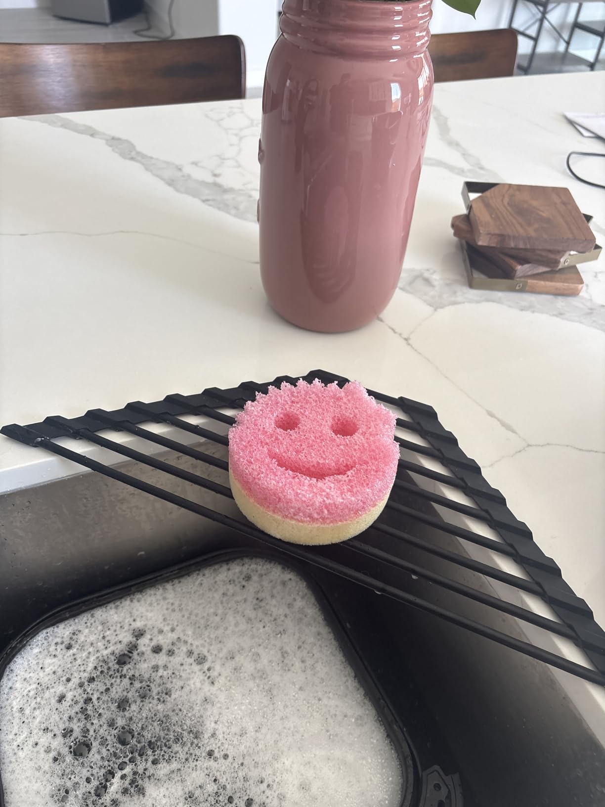 Scrub Mommy Sponges - Dish Scrubber + Non-Scratch Cleaning Sponges Kitchen, Bathroom + Multi-Surface Safe - Dual-Sided Dish Sponges for Scrubbing - Online Exclusive (3 Count) - Customer Photo 1