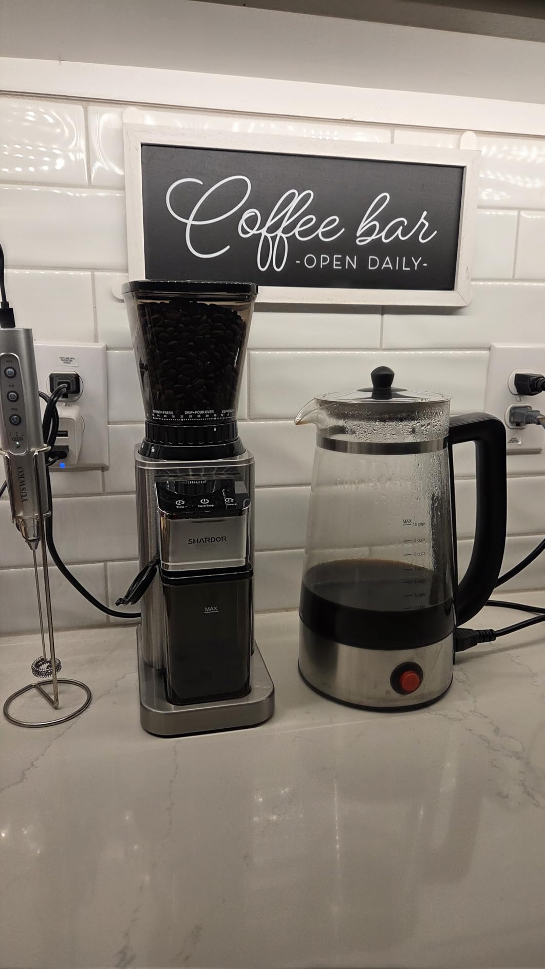 SHARDOR Professional Conical Burr Coffee Grinder, Coffee Bean Grinder with 48 Grind Settings for Espresso, Drip & French Press, Upgraded Anti-Static Technology, Precision Timer, Stainless Steel - Customer Photo 1