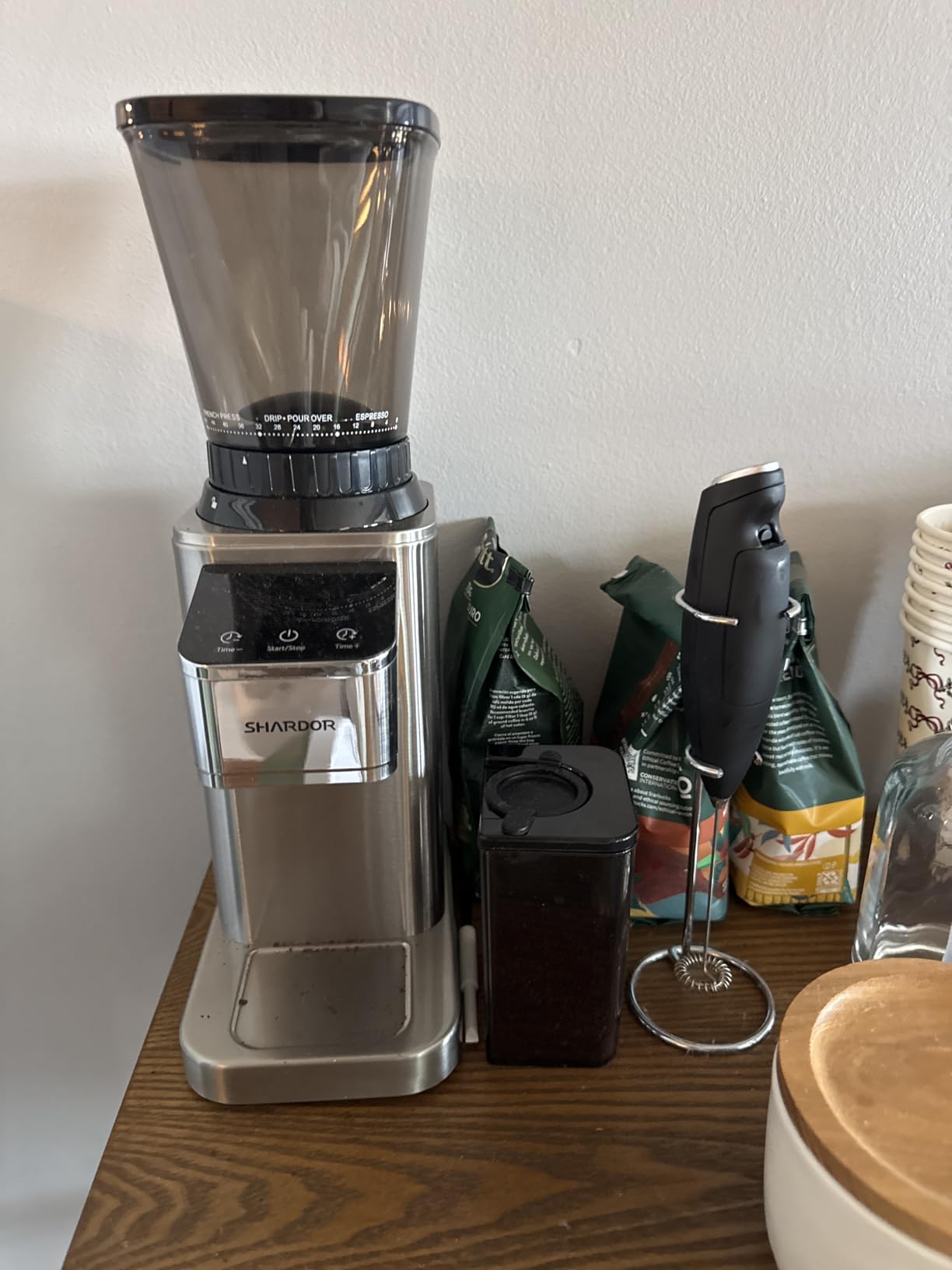 SHARDOR Professional Conical Burr Coffee Grinder, Coffee Bean Grinder with 48 Grind Settings for Espresso, Drip & French Press, Upgraded Anti-Static Technology, Precision Timer, Stainless Steel - Customer Photo 2