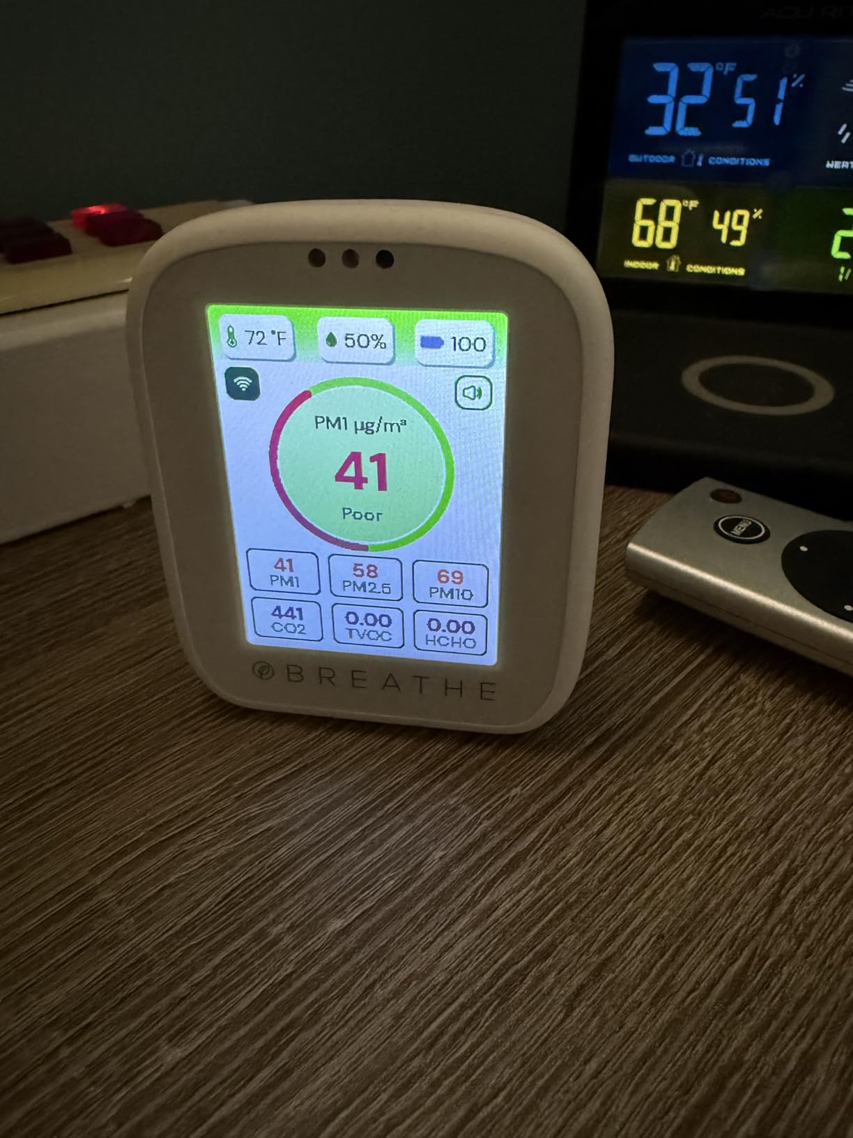 BREATHE Airmonitor Plus: Smart Air Quality Monitor Indoor - 8-in-1 CO2 Meter, Formaldehyde Detector, VOC Meter, PM1/2.5/10, Temperature & Humidity - Air Quality Tester for Home with App - Customer Photo 2