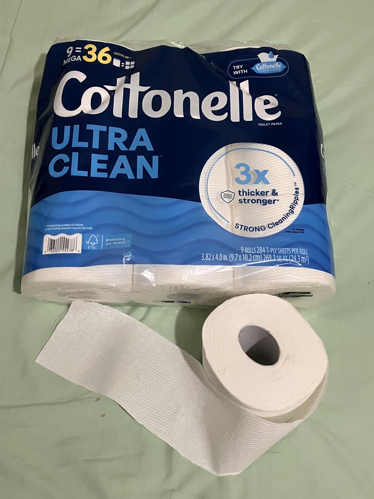 Cottonelle Ultra Clean Toilet Paper with Active CleaningRipples Texture, Strong Bath Tissue, 24 Family Mega Rolls = 132 Regular Rolls (4 Packs of 6) Customer Review Cottonelle Ultra Clean Toilet Paper with Active CleaningRipples Texture, Strong Bath Tissue, 24 Family Mega Rolls = 132 Regular Rolls (4 Packs of 6) - Customer Photo 3