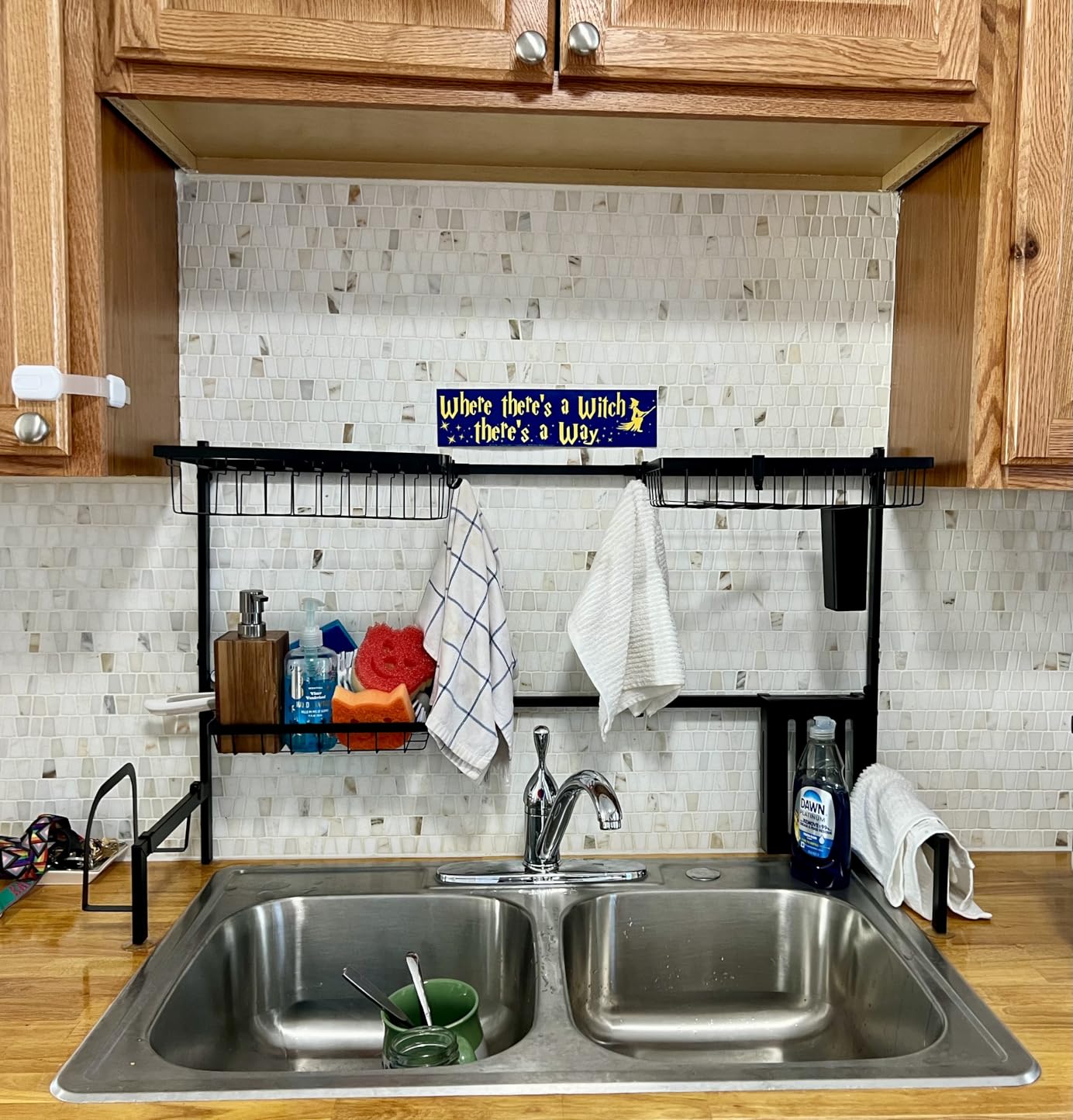 Over The Sink Dish Drying Rack - Adjustable 2 Tier Large Capacity Stainless Steel Drainer with Cutlery & Utensil Holders, Kitchen Storage & Organization, 30 Over The Sink Dish Drying Rack - Adjustable 2 Tier Large Capacity Stainless Steel Drainer with Cutlery & Utensil Holders, Kitchen Storage & Organization, 30