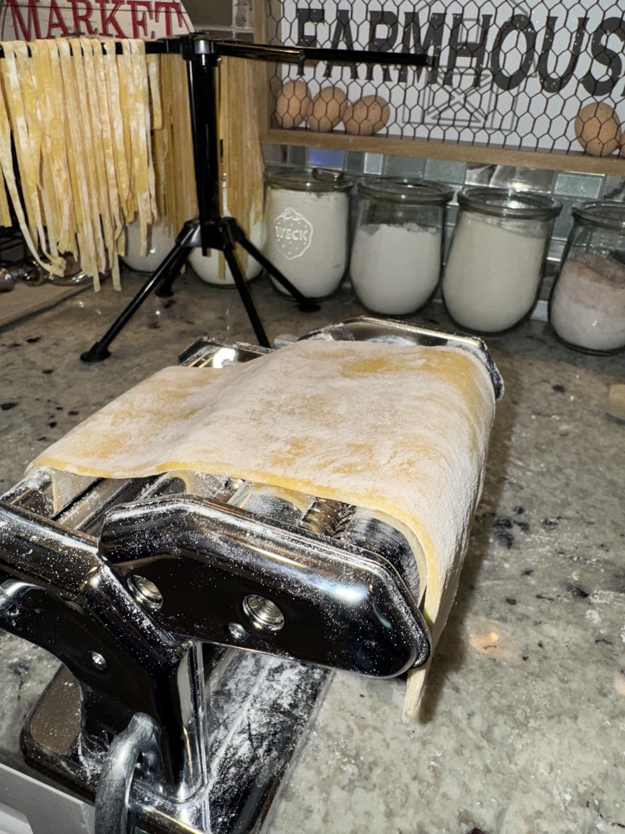 Imperia Pasta Maker Machine- 100% Made in Italy, Heavy Duty Steel Construction, Easy Lock Dial, Wood Grip Handle & Cleaning Brush- Fresh Homemade Italian Spaghetti Fettuccine or Lasagna (Classic Line) - Customer Photo 1