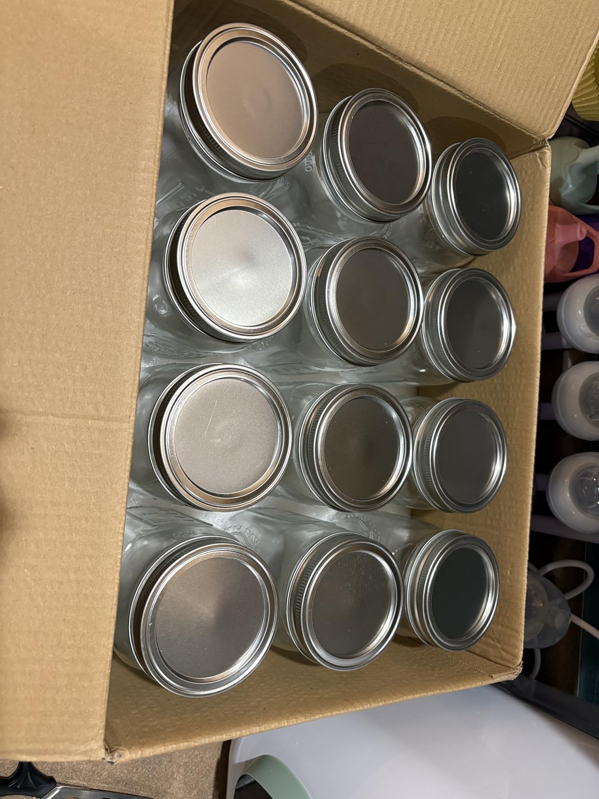 Wide Mouth Mason Jars 32 oz - 12 Pack Large Glass Mason Jars with Airtight Lids and Bands for Pickling, Canning, Fermenting Customer Review Wide Mouth Mason Jars 32 oz - 12 Pack Large Glass Mason Jars with Airtight Lids and Bands for Pickling, Canning, Fermenting - Customer Photo 2