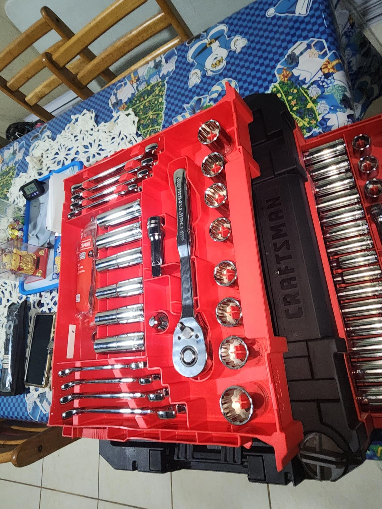 Craftsman 262-Piece Mechanic Tool Set with 3-Drawer VERSASTACK Box, SAE and Metric Socket Set, Car and Motorcycle Tool Kit with Combination Wrenches and Spark Plug Sockets (CMMT45309) Customer Review Craftsman 262-Piece Mechanic Tool Set with 3-Drawer VERSASTACK Box, SAE and Metric Socket Set, Car and Motorcycle Tool Kit with Combination Wrenches and Spark Plug Sockets (CMMT45309) - Customer Photo 3