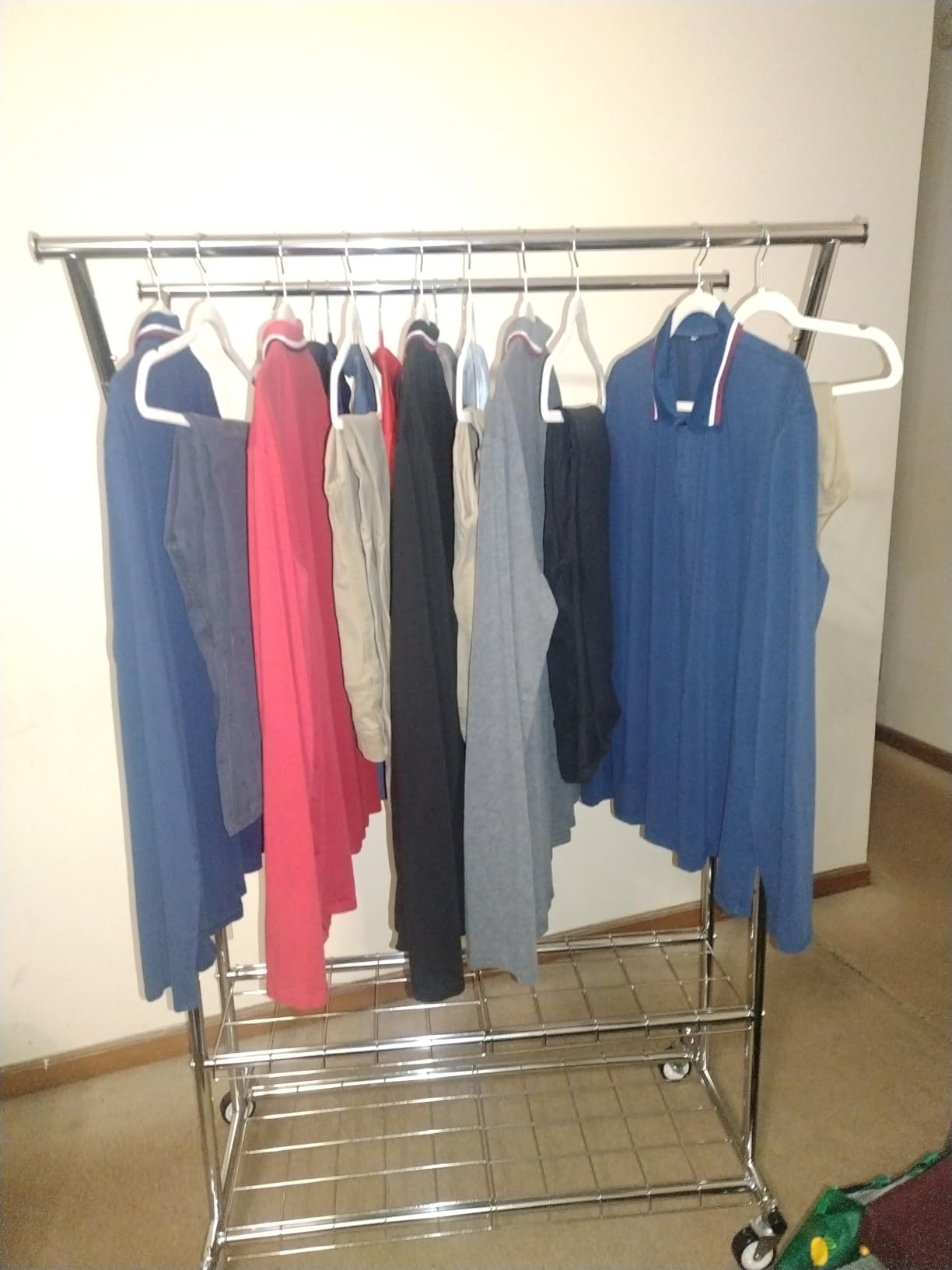 Heavy Duty Clothes Rack, Rolling Clothing Rack With Shelves Load 620 LBS, Double Rod Clothing Racks for Hanging Clothes, Portable& Adjustable Clothes Rack with Wheels Garment Rack - Customer Photo 2